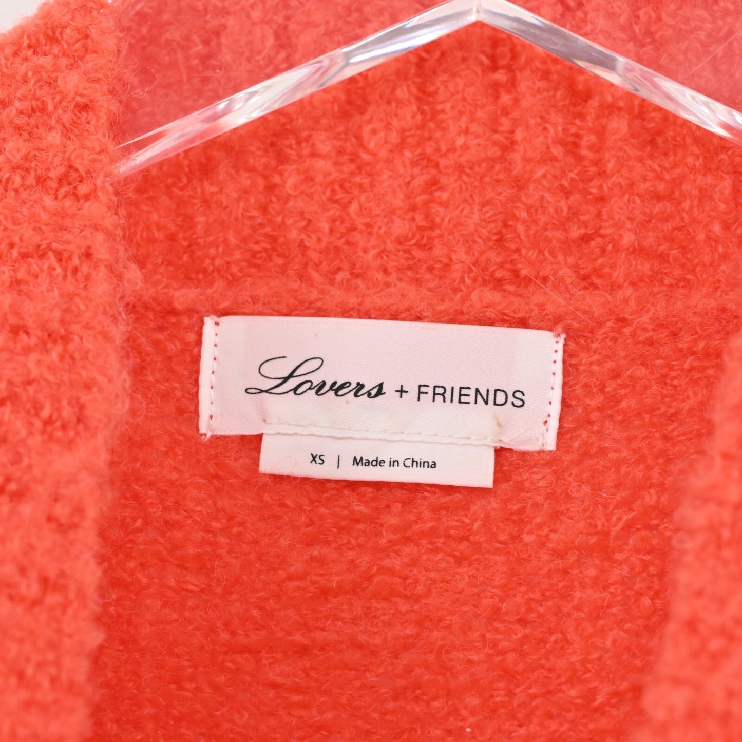 LOVERS FRIENDS Sweater Womens Size XS Wool Blend Coral Mock Neck Knit Top Cozy