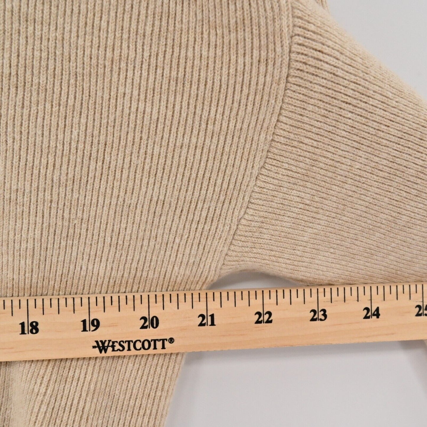 J CREW Sweater Womens Size S Long Sleeve Ribbed Knit Tan Round Neck Top Neutral