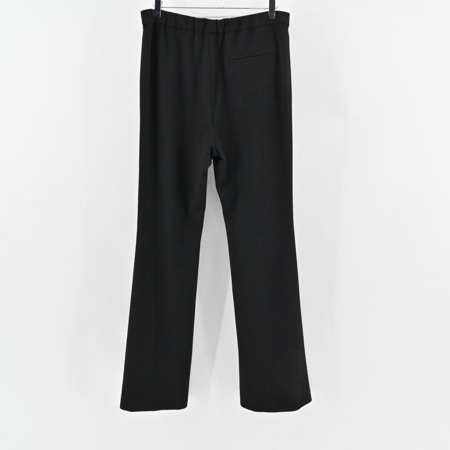THEORY Womens Demitria Pants Size 12 Black Vent Slit Double Knit Flare High Rise