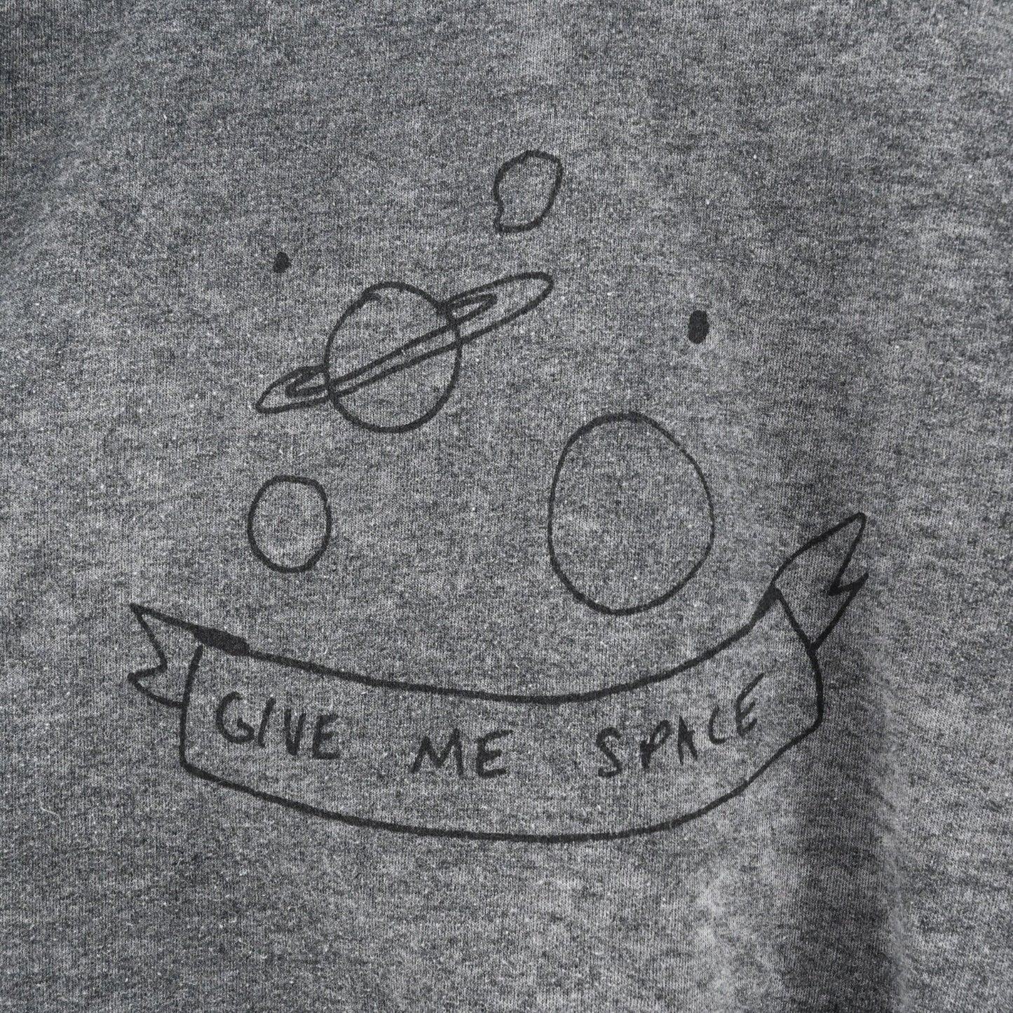 REFORMATION Womens Give Me Space Graphic Sweatshirt Sz L Gray Burnout Grunge USA