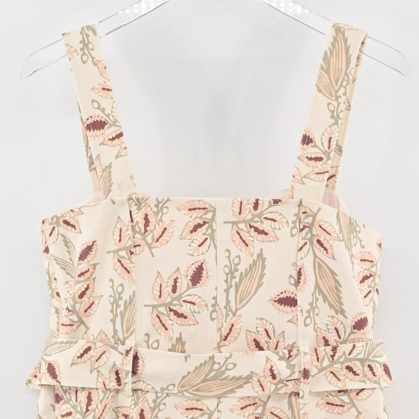INTERMIX Womens Stefania Romper Size 12 Floral Print Belted Sleeveless Cream