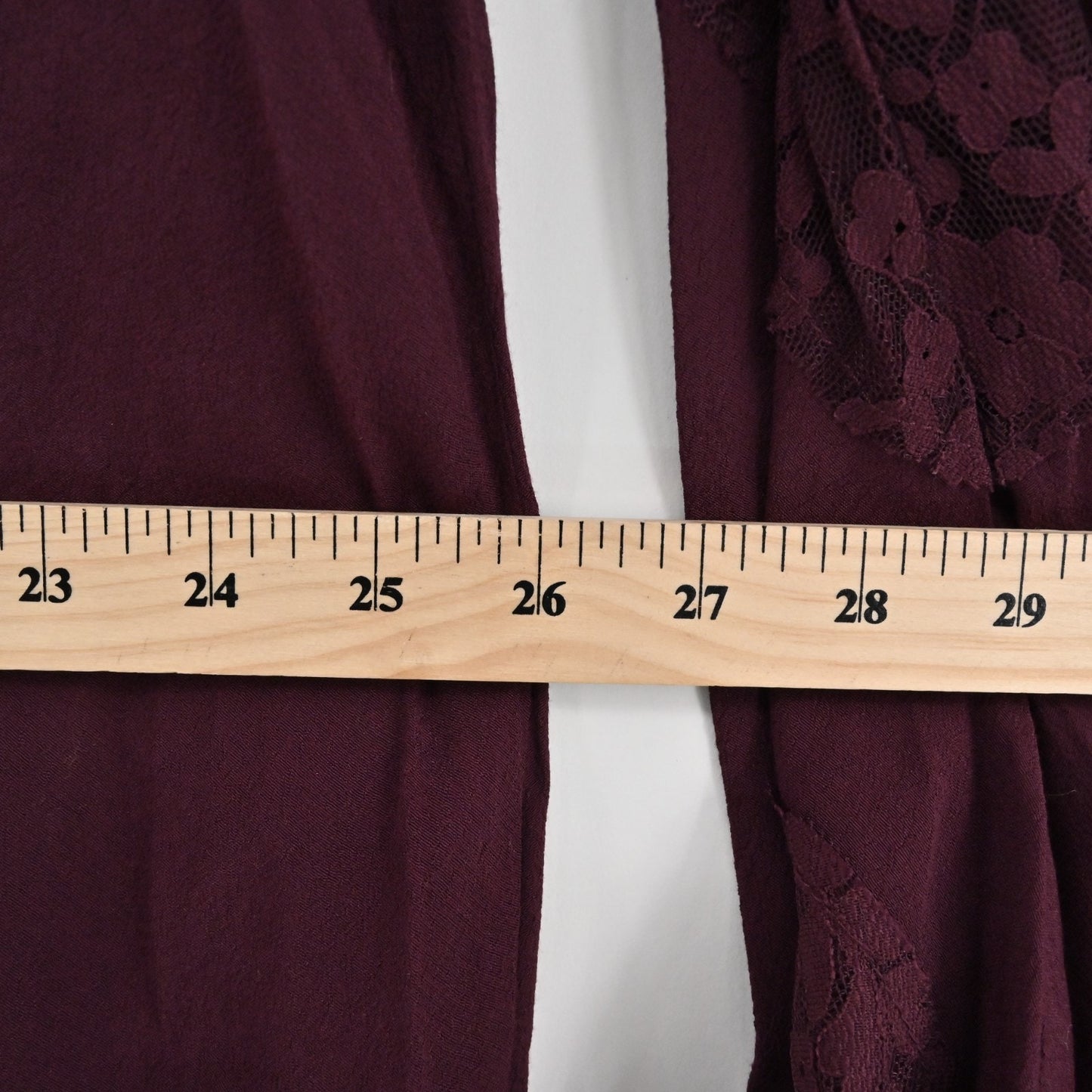 ALTAR'D STATE Boho Bell Sleeve Dress Sz L Shift Burgundy Floral Lace Whimsigoth