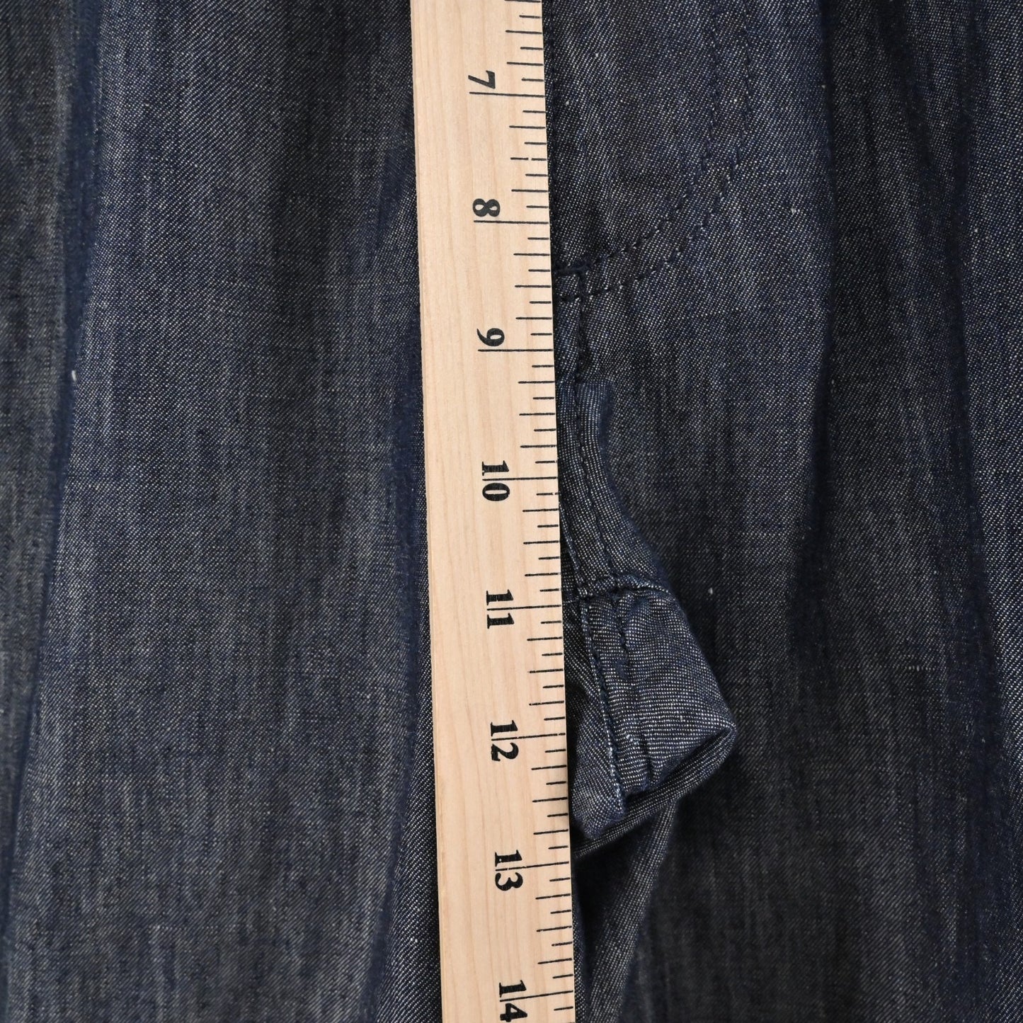 Canali Womens Trousers Size 54 Dark Chambray Classic Tapered Pants Made Italy