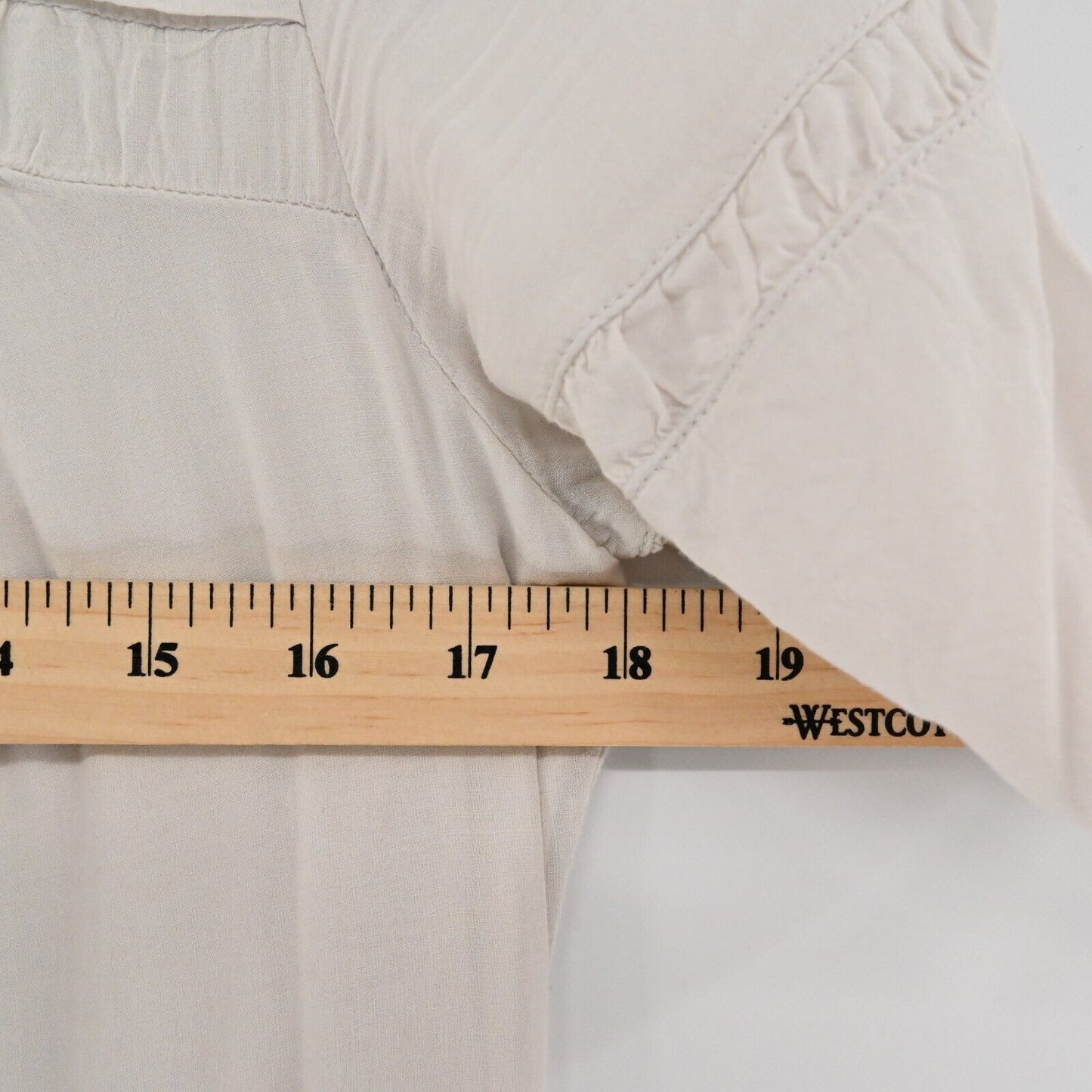 JAMES PERSE Dress Womens Sz XS Standard Pleated Ivory Short Sleeve Shift Viscose