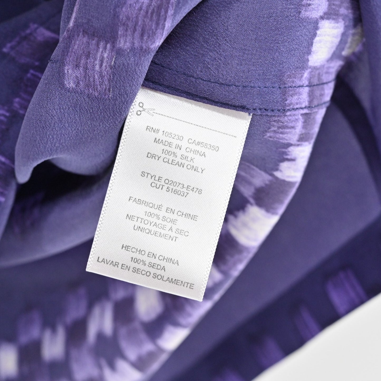 EQUIPMENT Aubrey Dress Size S Silk Ultra Marine Check Purple Print Shift Mini