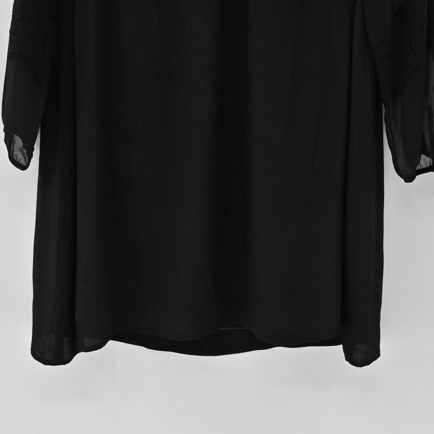 BODEN Dress Womens Size 14R Sasha Black Keyhole Loose Fit Swing Long Sleeve NEW