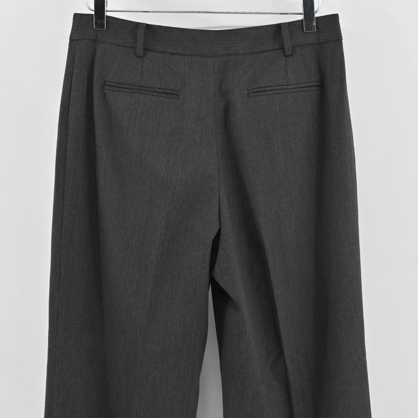 Ellen Tracy Womens Gray Micro Stripe Wide Leg Trouser Pants Size 6 Work Career