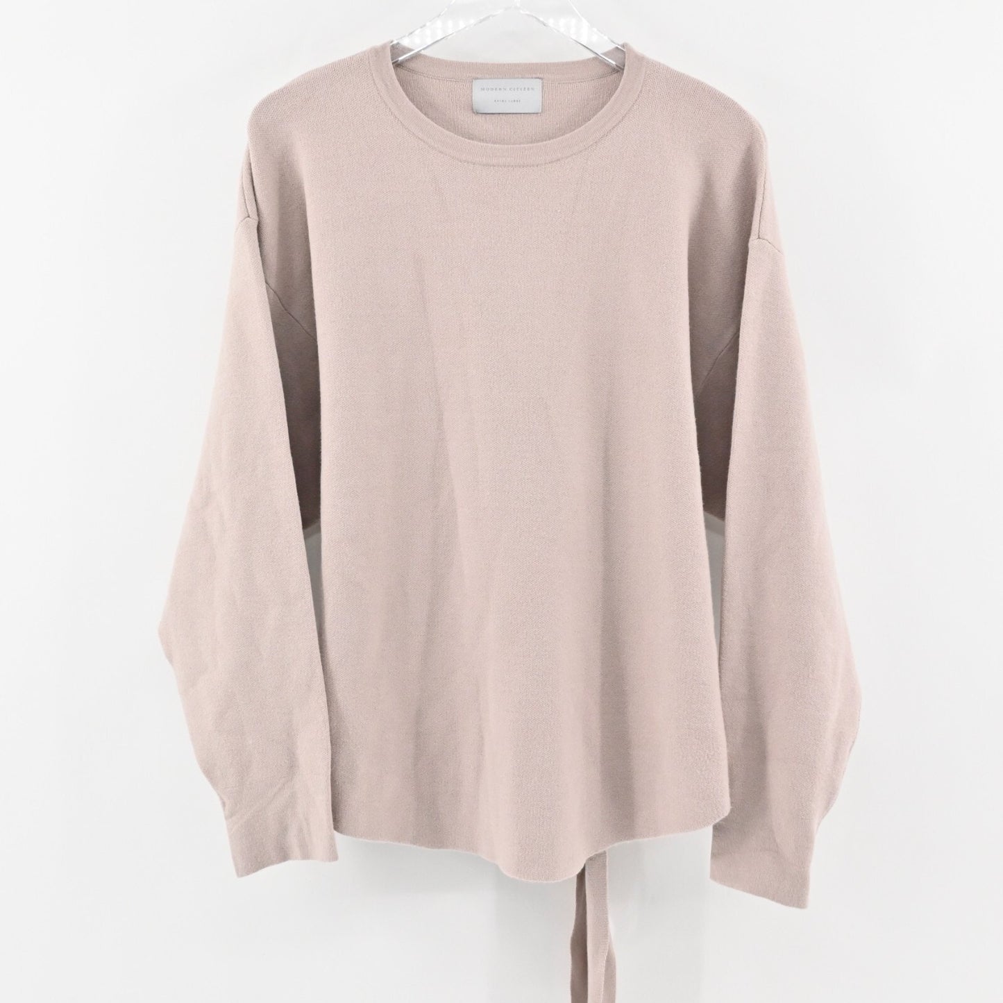MODERN CITIZEN Sweater Womens Size XL Nara Tie Front Knit Top Blush Quiet Luxury