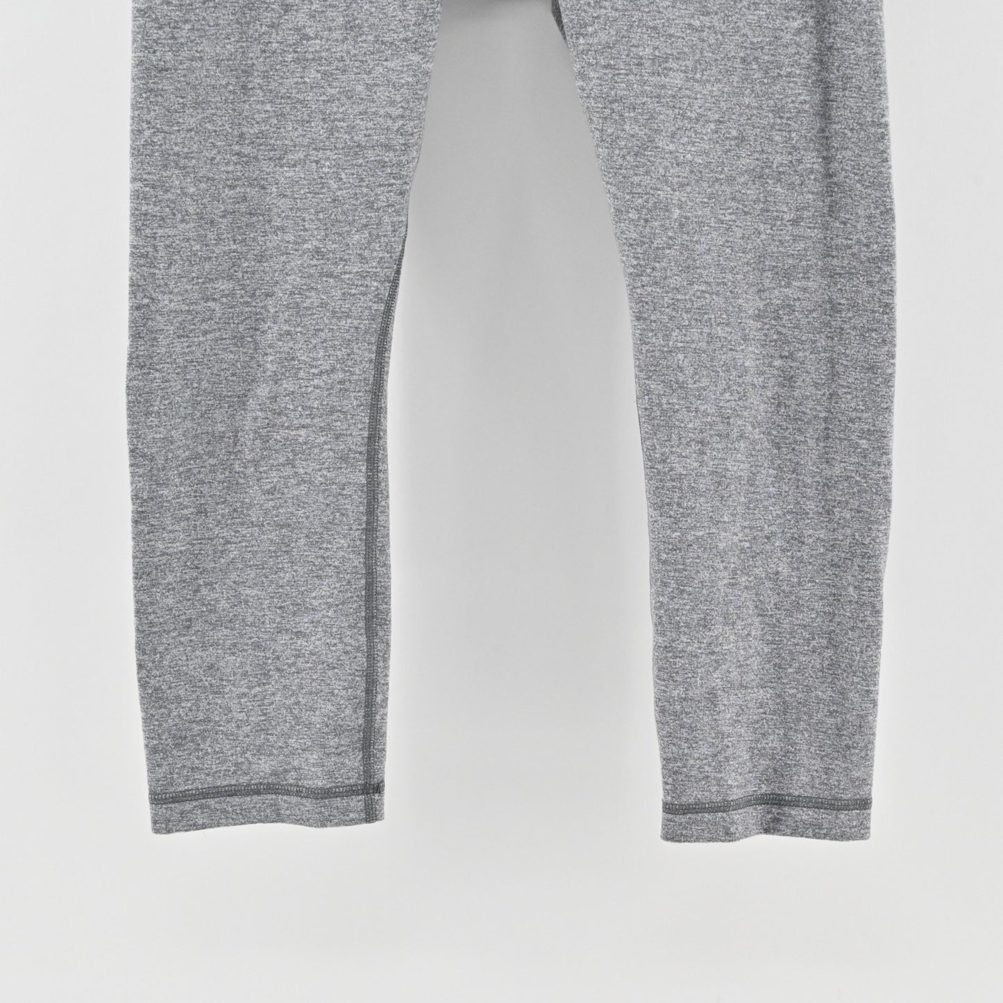 Lululemon Womens Cropped Leggings Size 8 Heathered Gray Activewear Athletic Logo