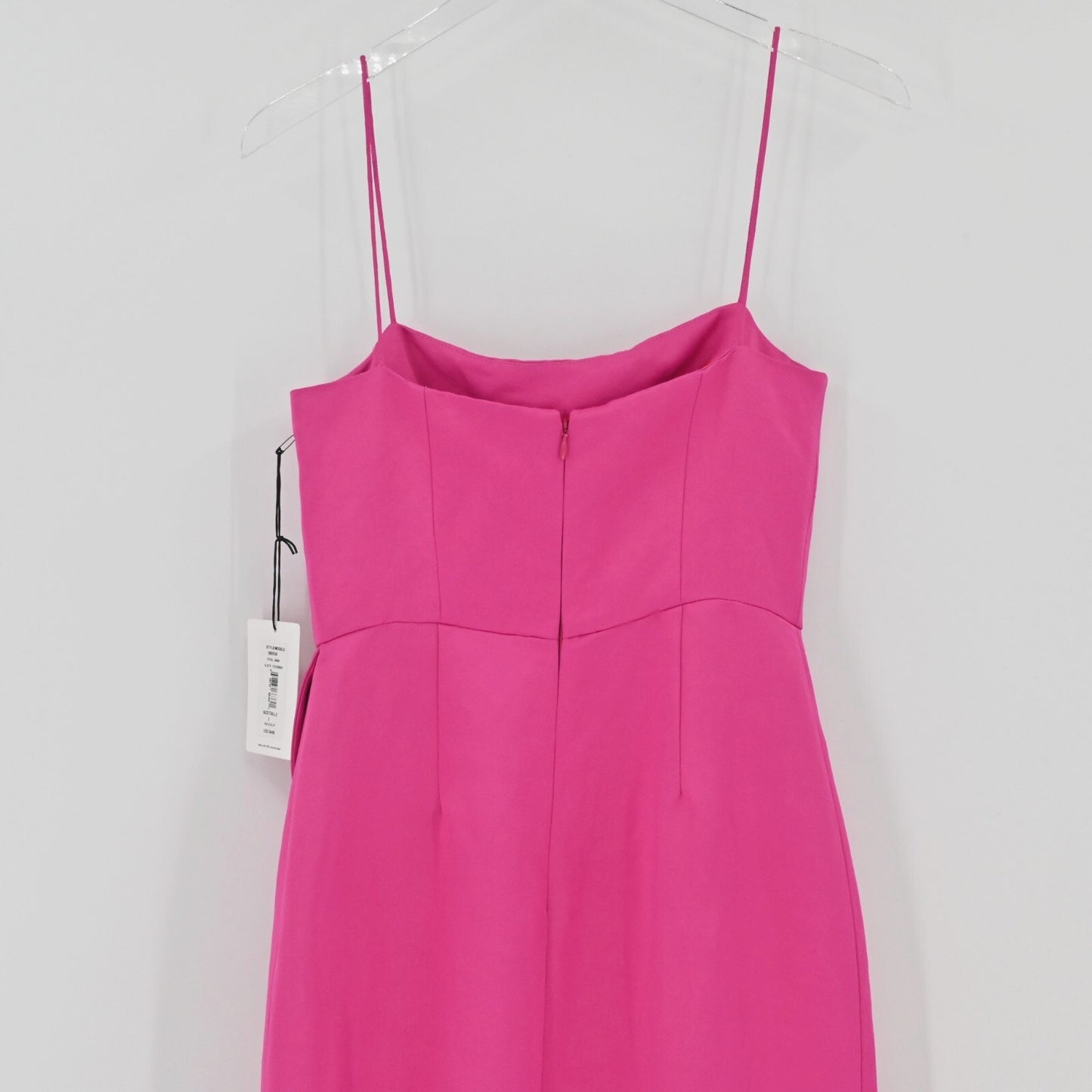 AMUR Ashley Dress Size 2 Linen Pink Satin Ruffle Wedding Guest Feminine Romantic
