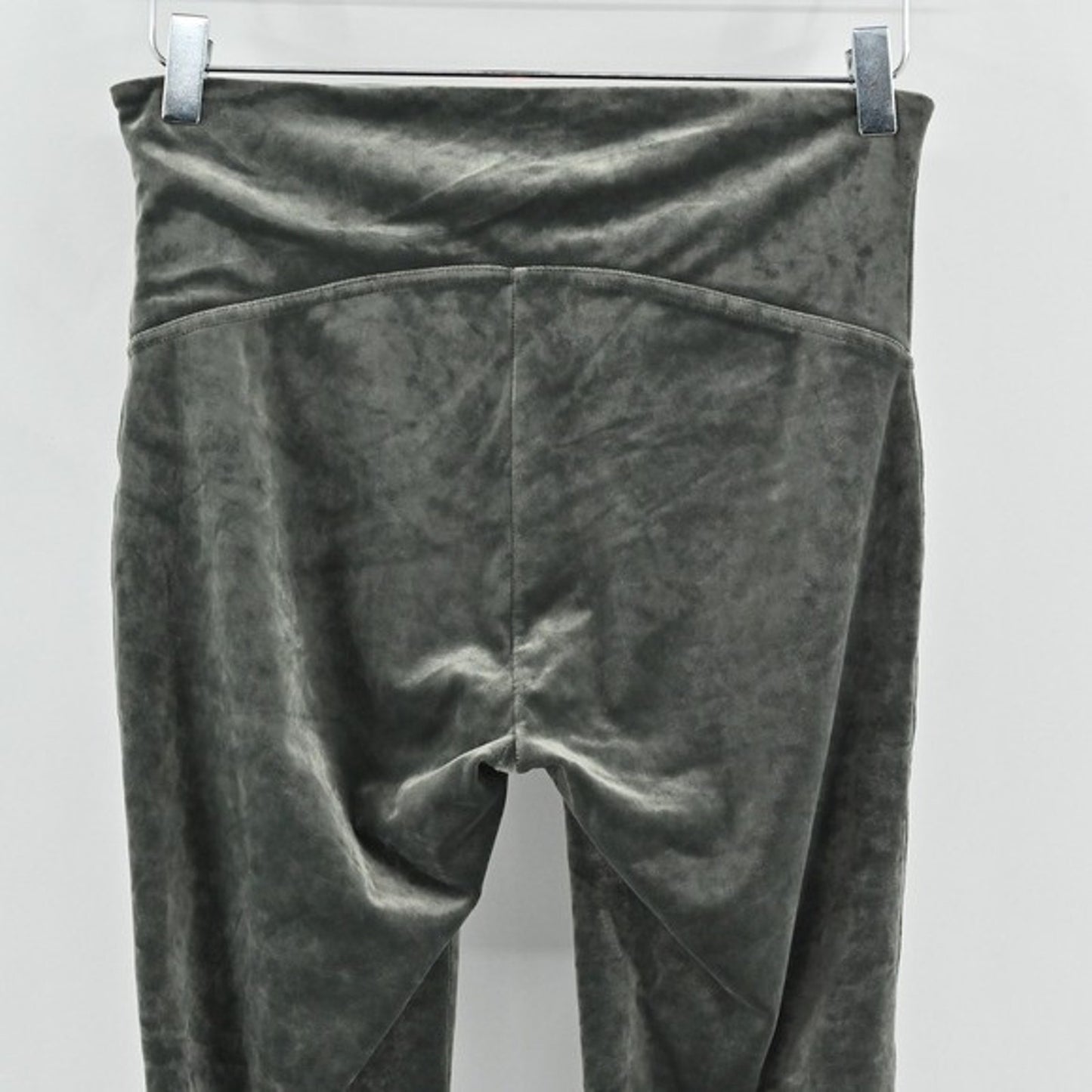 Spanx Womens Velvet Leggings Olive Green Size L Soft Stretch High Waisted Modern
