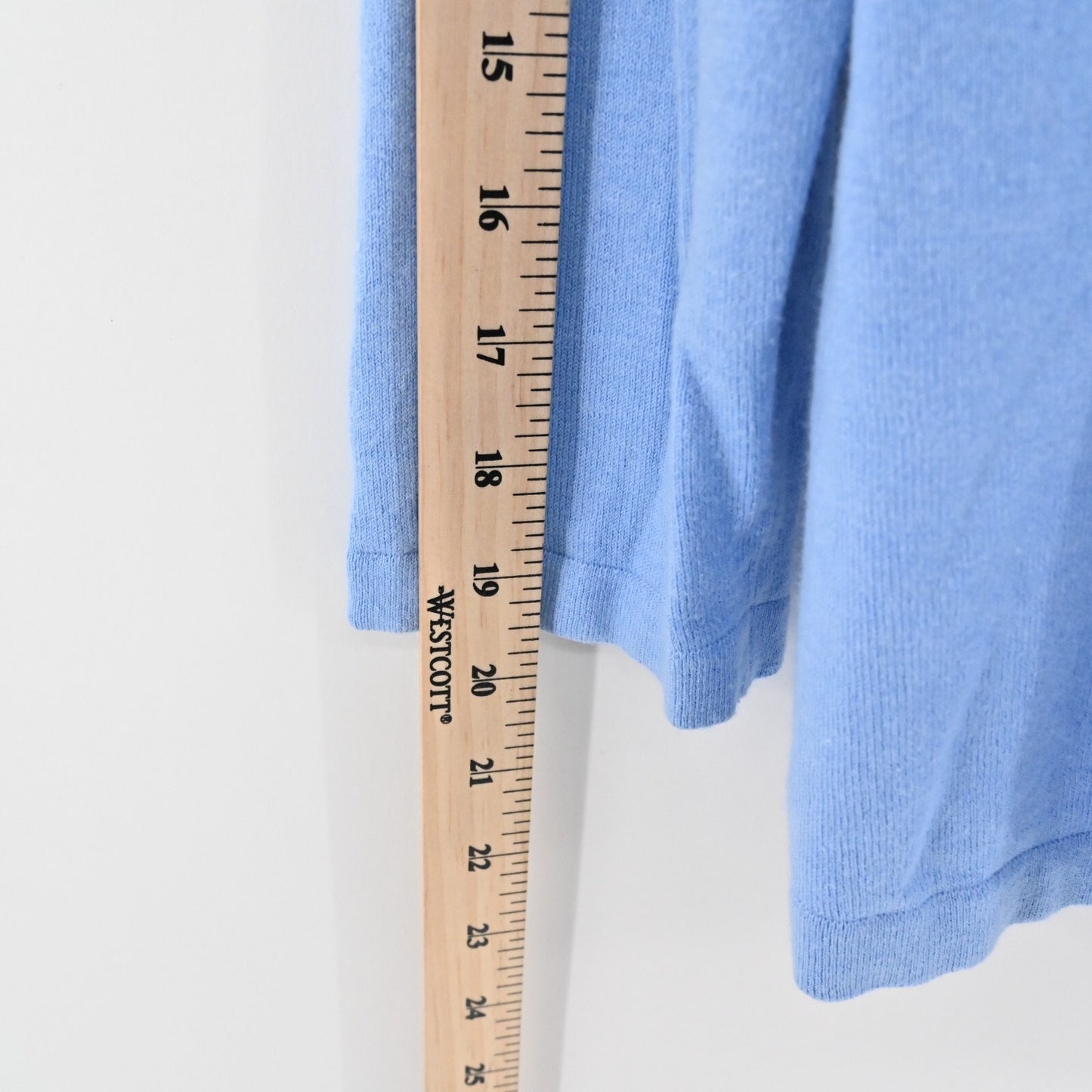 J MCLAUGHLIN Cardigan Sweater Womens Size M Solid Blue Cotton Modal Blend Knit