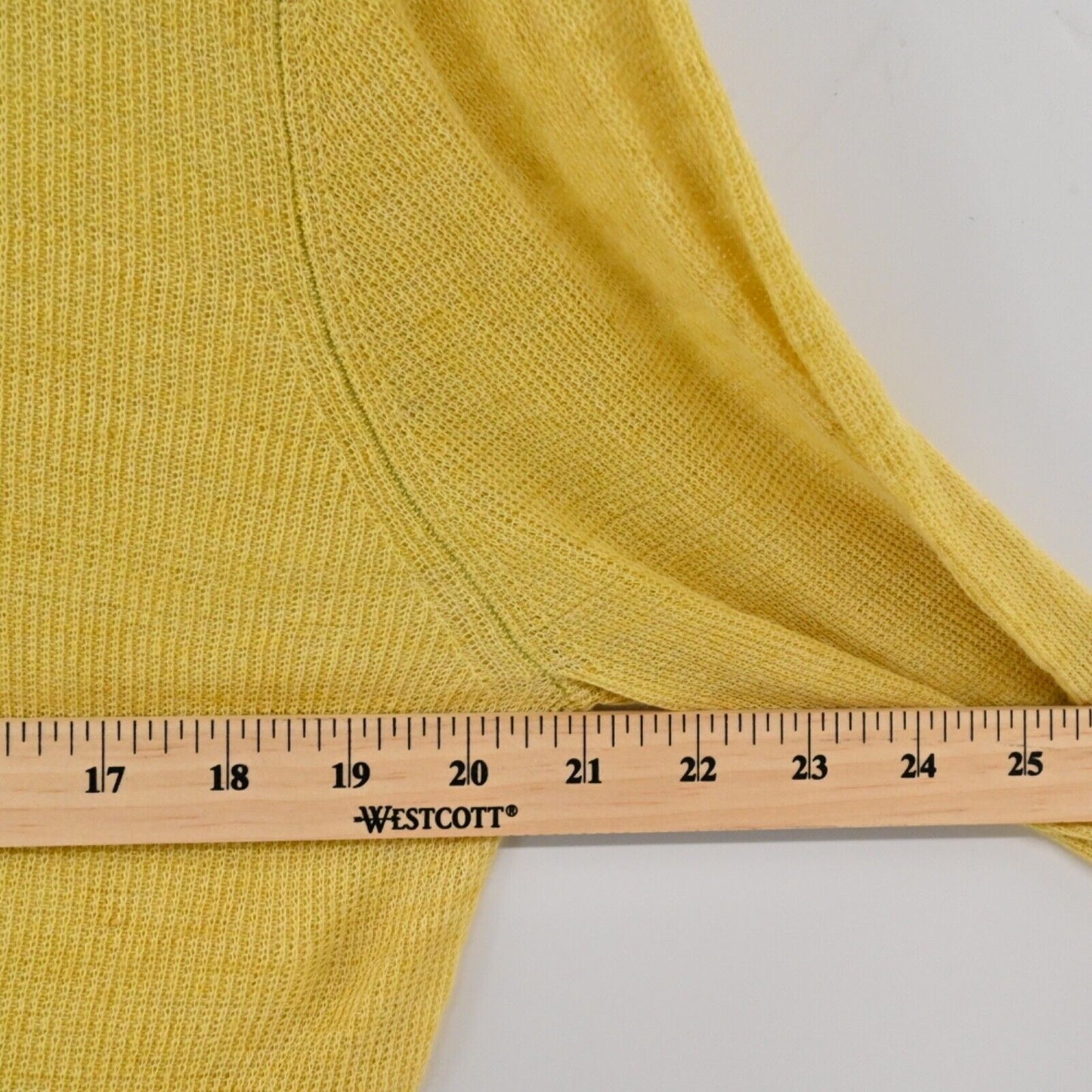 EILEEN FISHER Top Womens Sz L Yellow 100% Linen Knit Long Sleeve Button Up Boho