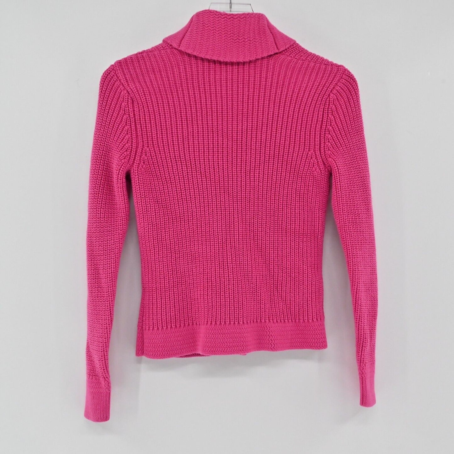 LRL Cardigan Sweater Womens Sz PXS Hot Pink Knit Long Sleeve Cotton Shawl Collar