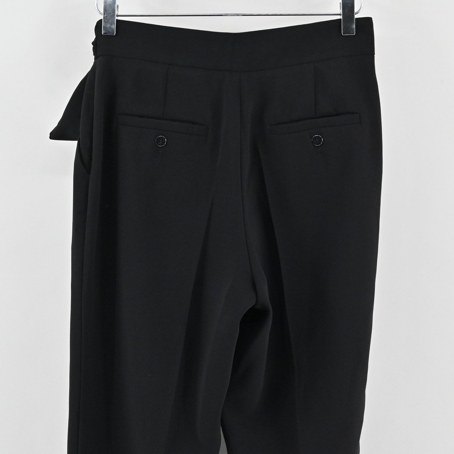 LK Bennett Womens Black Jogger Style Dress Pants Size 8 Tie Waist Quiet Luxury