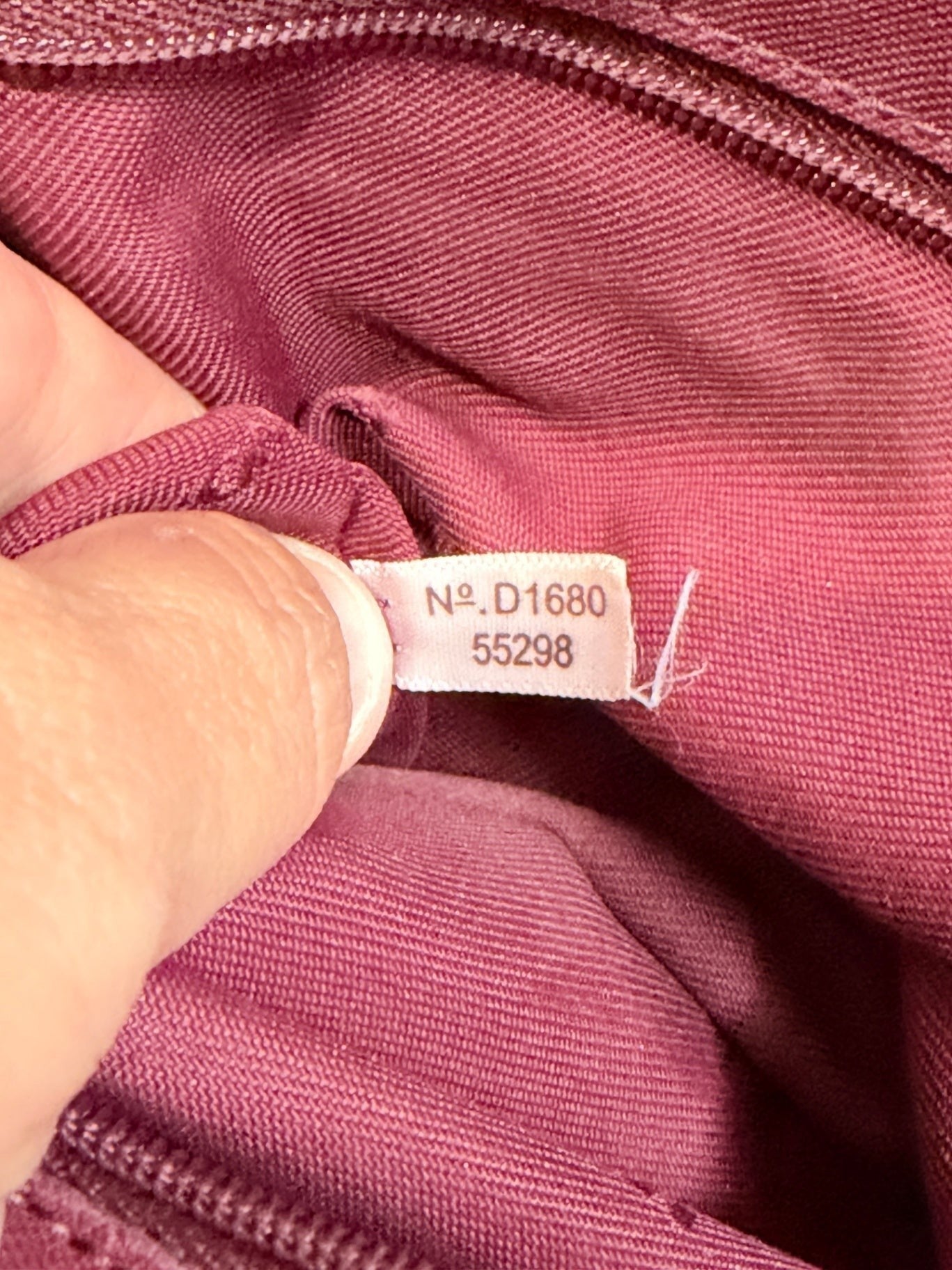 Lynn's Closet Boutique Coach 75th Anniversary saddle bag interior fabric tag with serial number D1680 55298