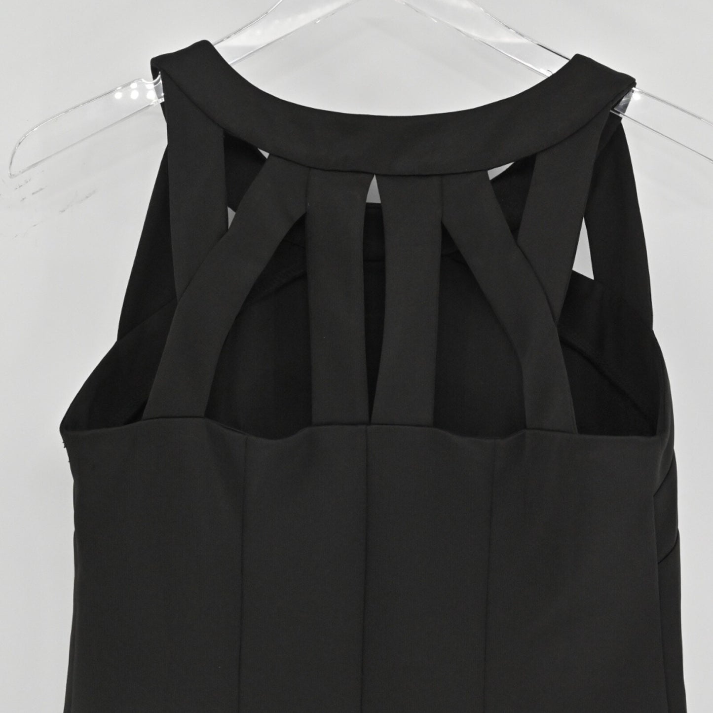 GRETCHEN SCOTT Jersey Isosceles Dress Size S Black Sheath Cotton Sleeveless