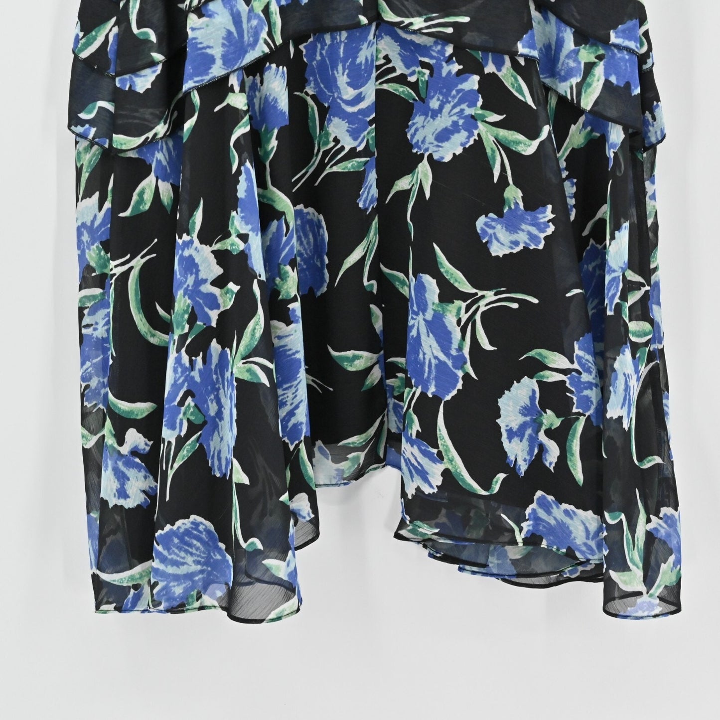 JASON WU Collection Womens Blue Floral Dress Sz 2 Printed Fit Flare Day Chiffon