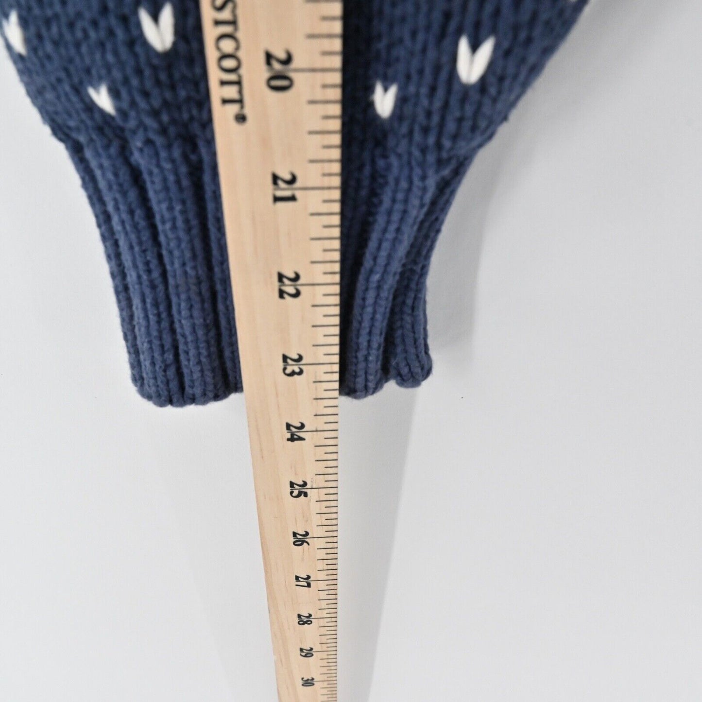 Vtg GAP Sweater Womens Sz L Blue Fair Isle 100% Cotton Chunky Knit Crew Neck 80s