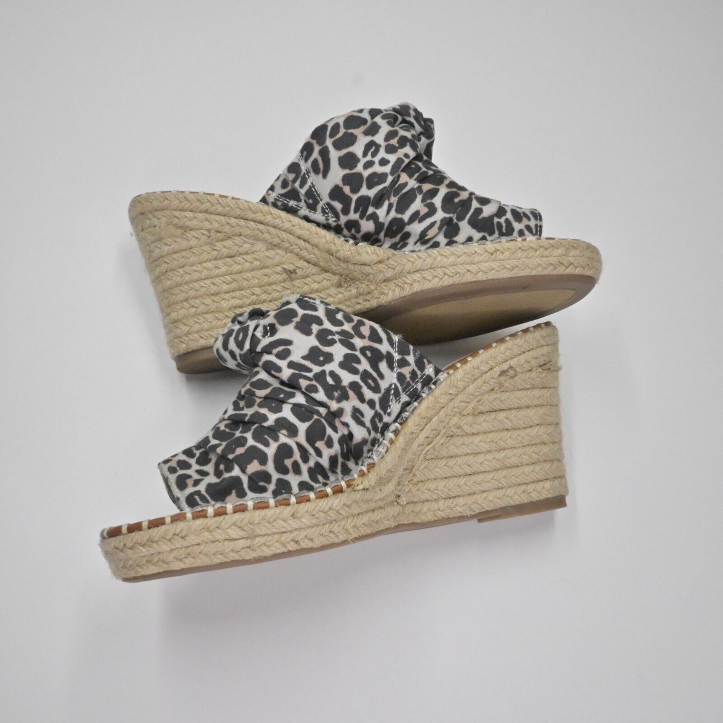 SUGAR Wedges Womens Size 10M Hundreds Espadrille Animal Print Twist Bow Mob Wife