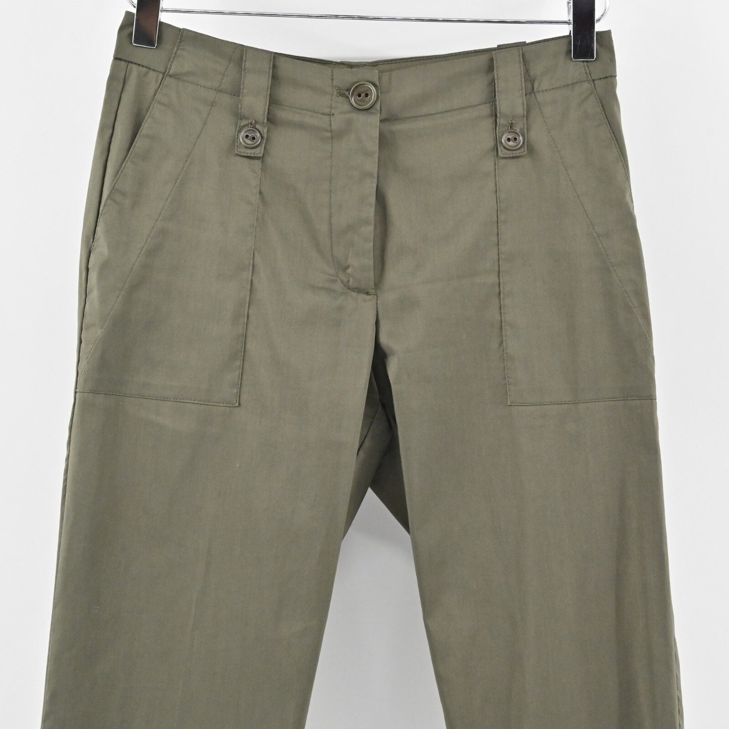 COTELAC Womens Pants Size 0 Olive Green Lightweight Casual Cotton Trouser Gorp