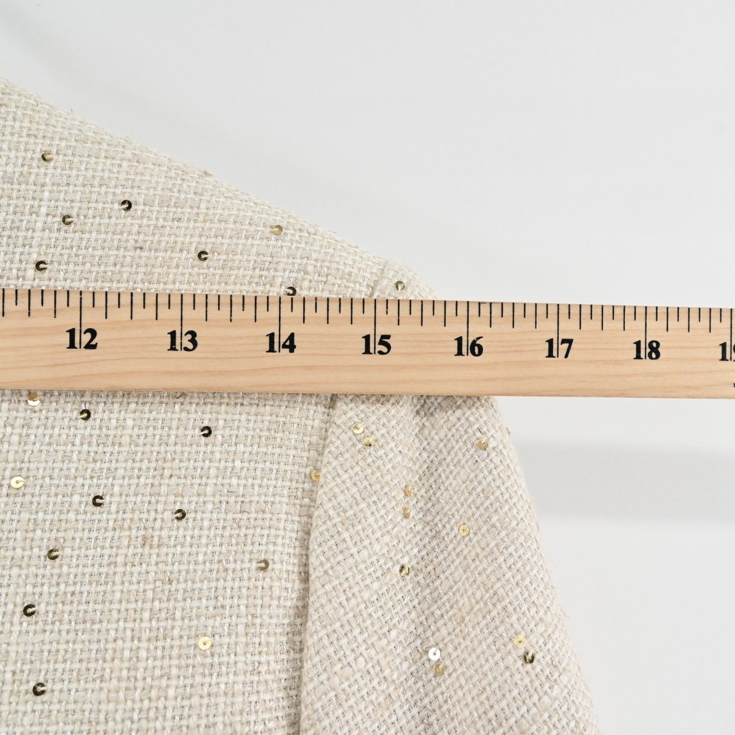 Louben Womens Ivory Gold Tweed Blazer Size 6 Linen Gold Sequin Retro Glam Jacket