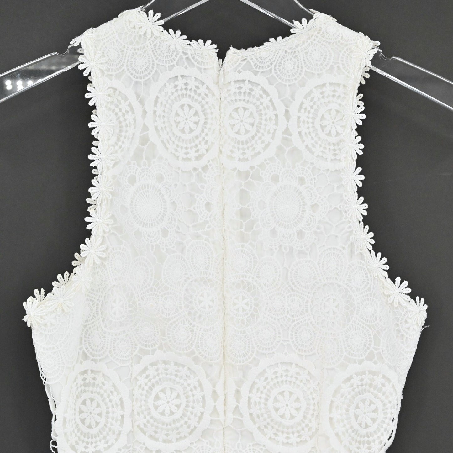 LIKELY Guipure Lace Dress Size 0 White Bridal Crochet Mini Sleeveless Sheath