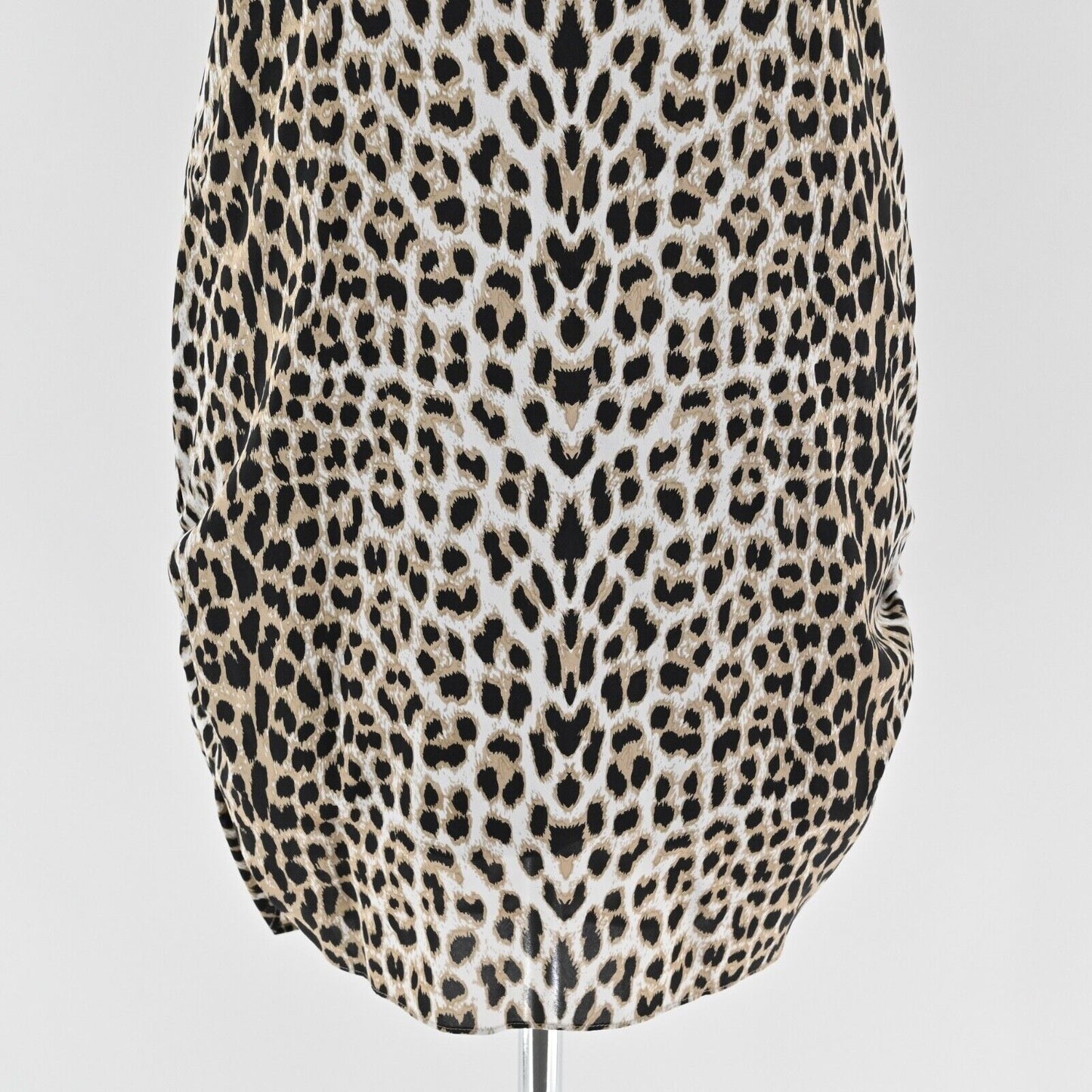 ALICE OLIVIA Dress Size S Leopard Print Silk Blend High Neck Halter Mini Shift