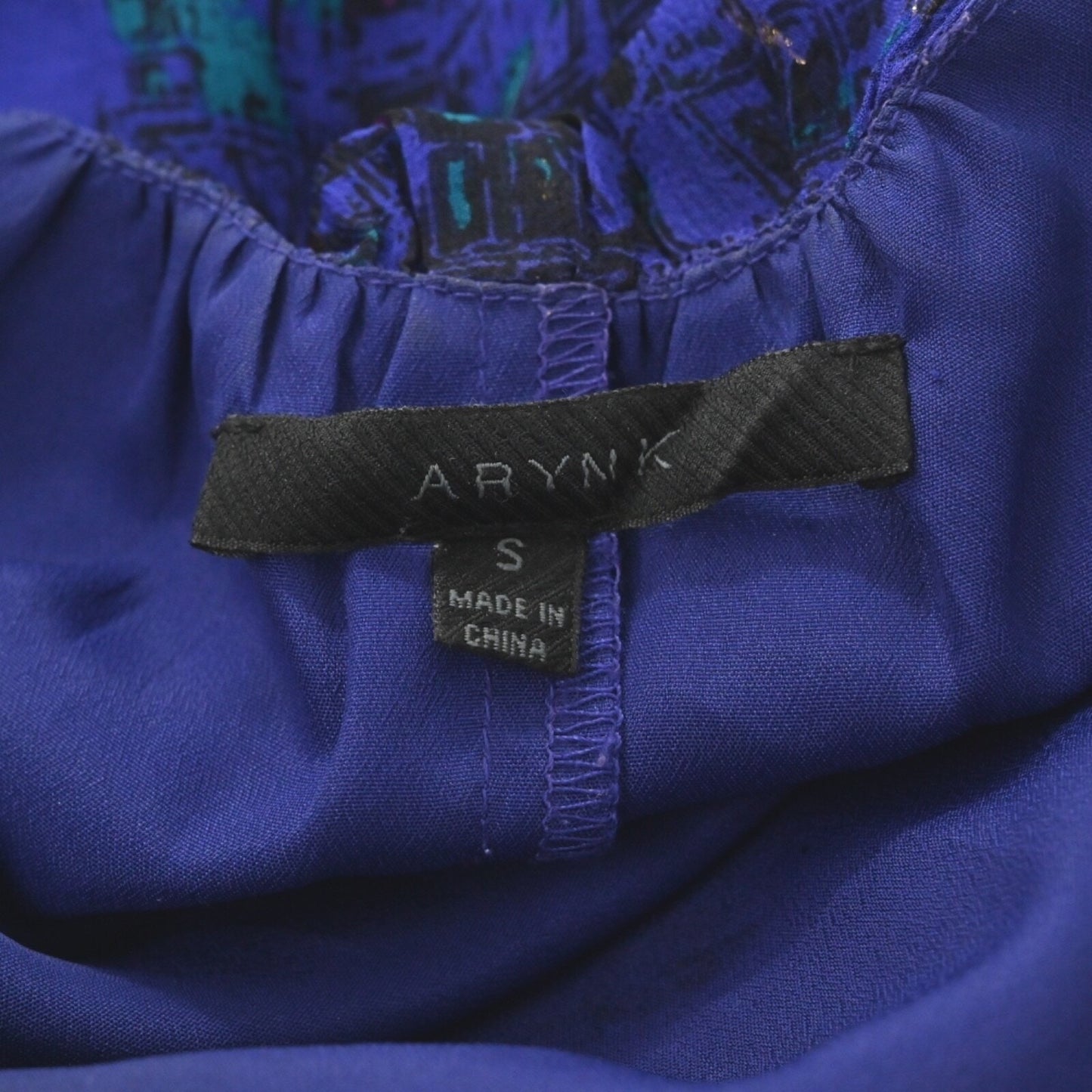 ARYN K Womens Silk Chiffon Top Size S Boho Fairy Romantic Blue Spaghetti Straps