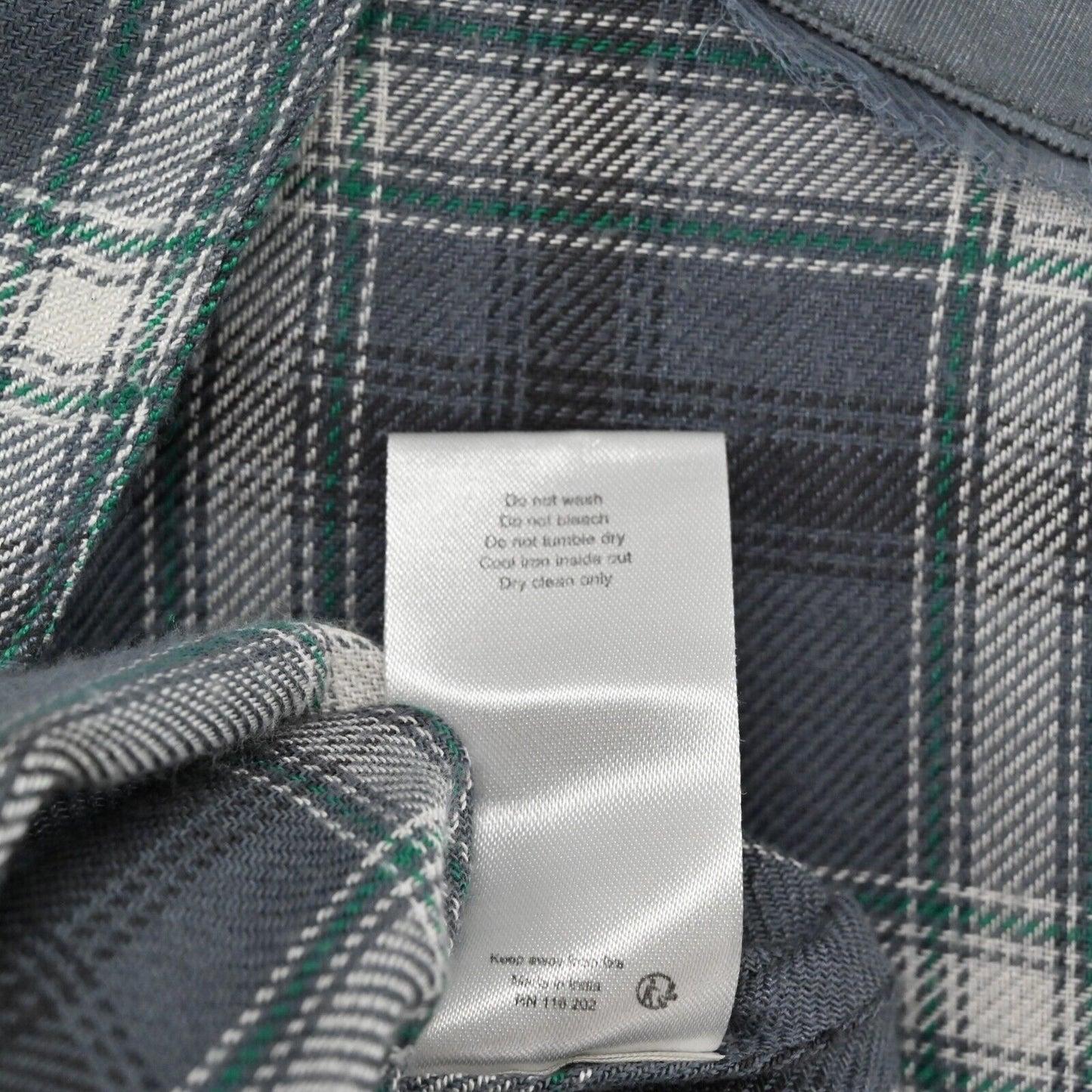 ZADIG VOLTAIRE Top Womens Sz M Drippy Flannel Talmi Carreaux Plaid Button Front