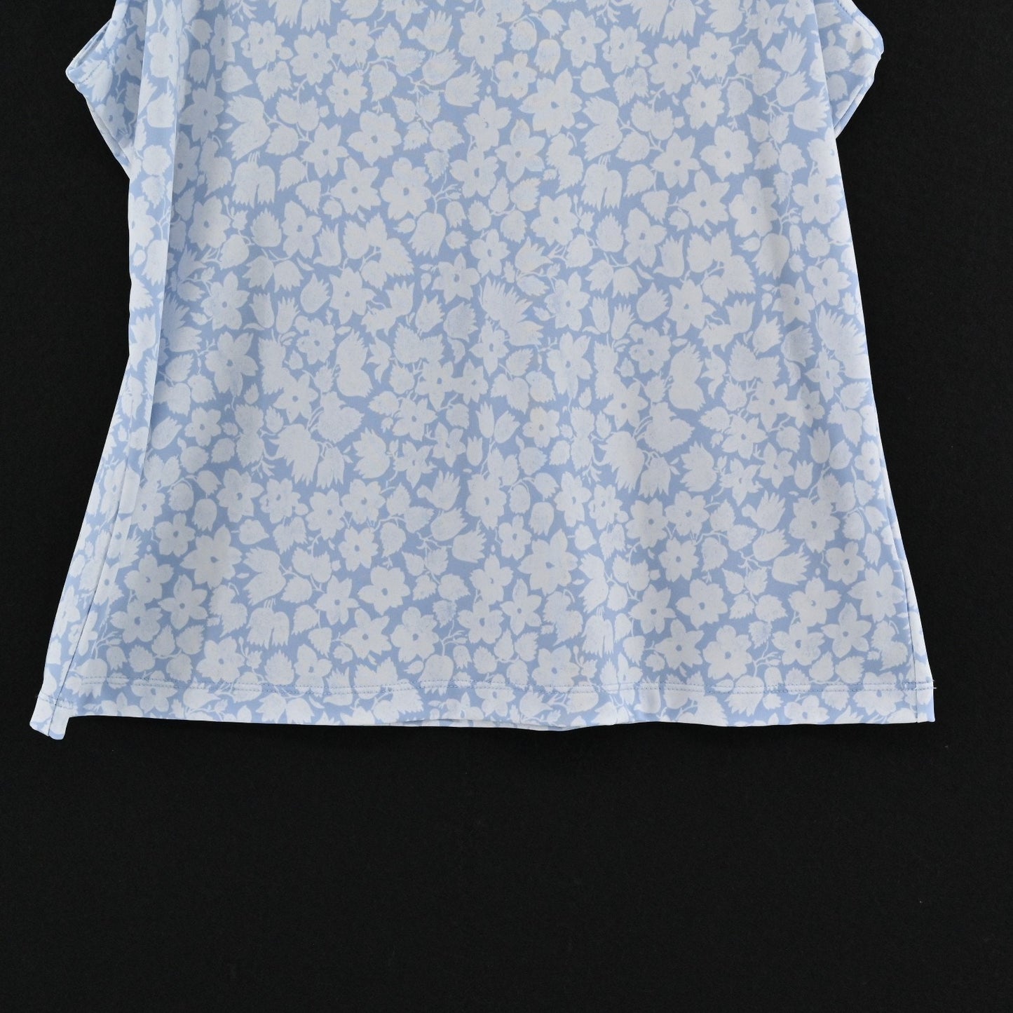 Laura Ashley Womens Polo Shirt Top Size M Sleeveless Blue Floral Golf Tennis