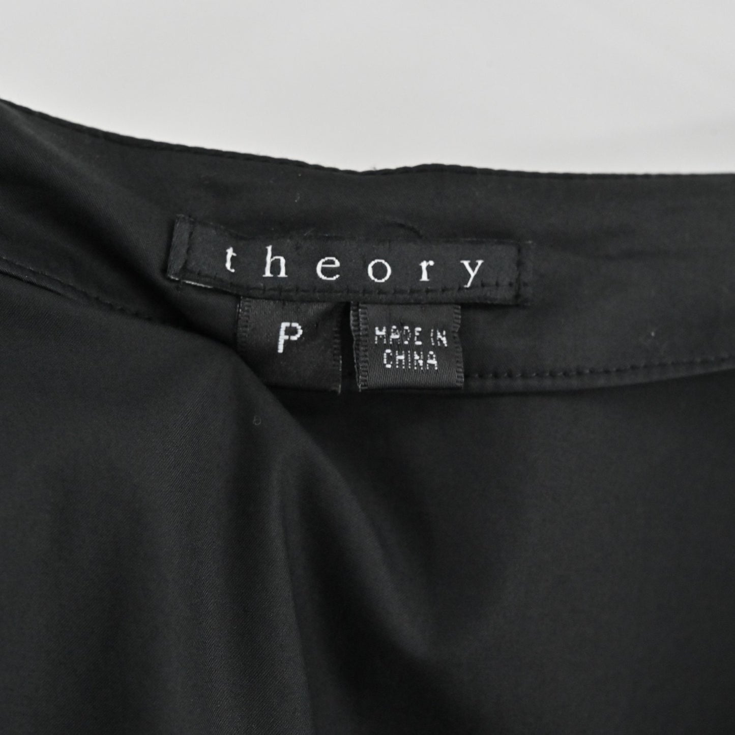 Theory Womens Besette Black Top Size XS Pleated Scoop Neck Short Sleeve Blouse