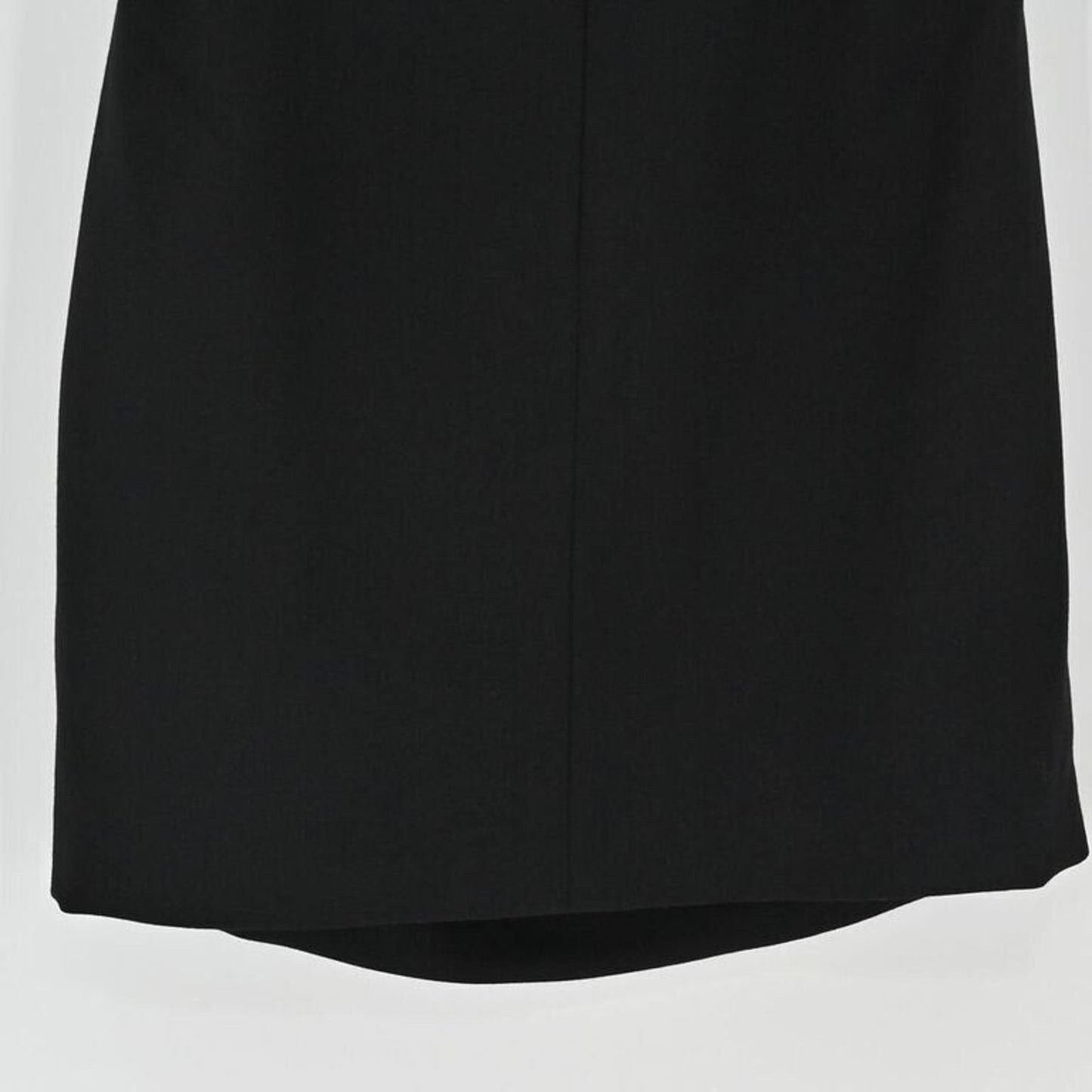 Vtg ESCADA Dress Womens Size 12 Black Virgin Wool Square Neck Ruched Twee Retro