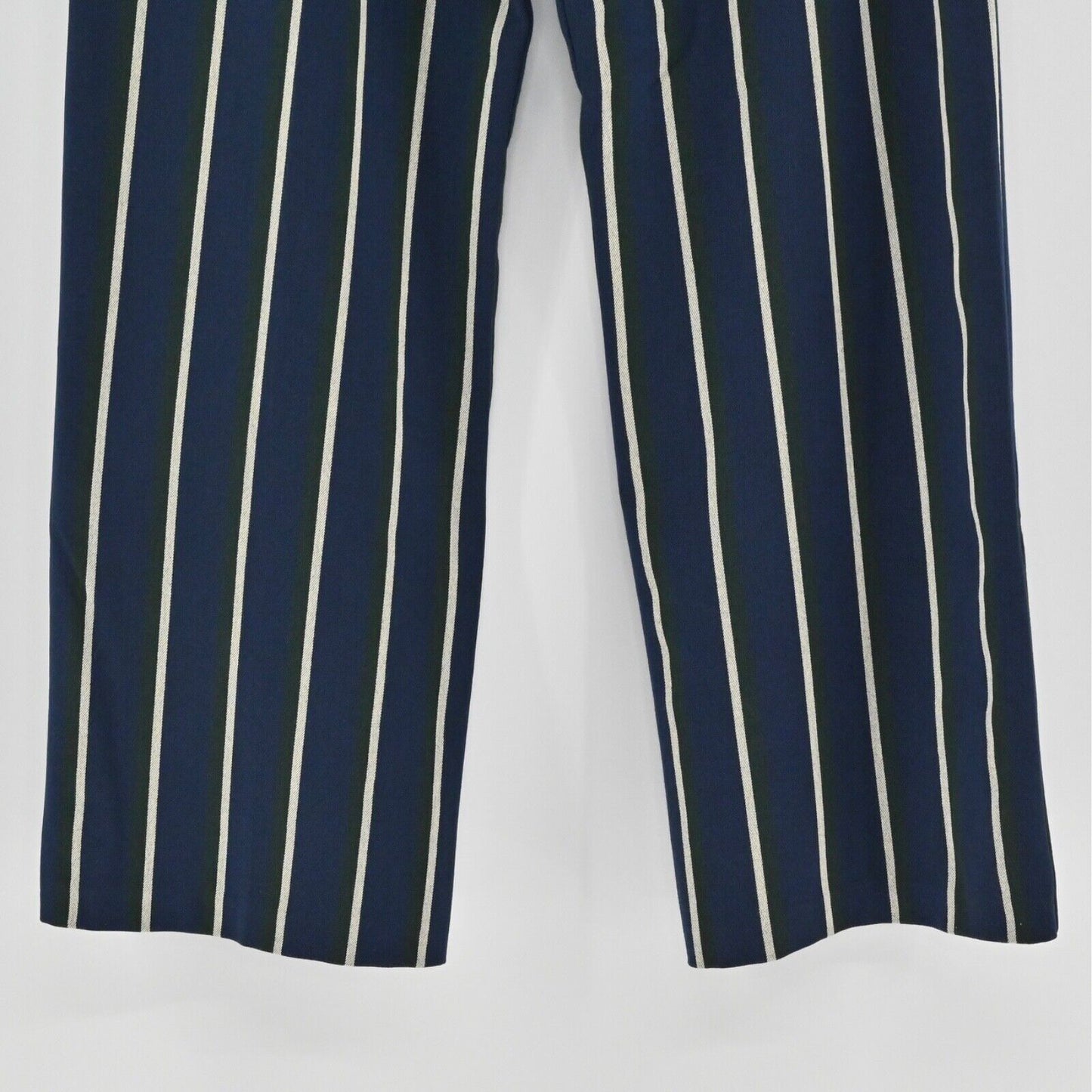 ASOS Pants Womens Size 4 Pleated Trouser Blue Green Stripe High Rise Academia