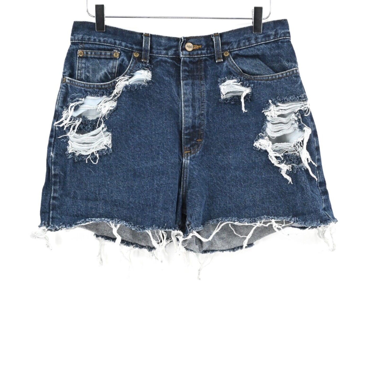 Vtg LL BEAN Shorts Womens Sz 32 Double L Denim Cut Off High Rise Distressed 90s