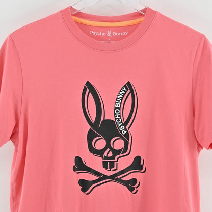 Psycho Bunny Mens Serge Embroidered Graphic Tee Size S Pink Pima Cotton Shirt