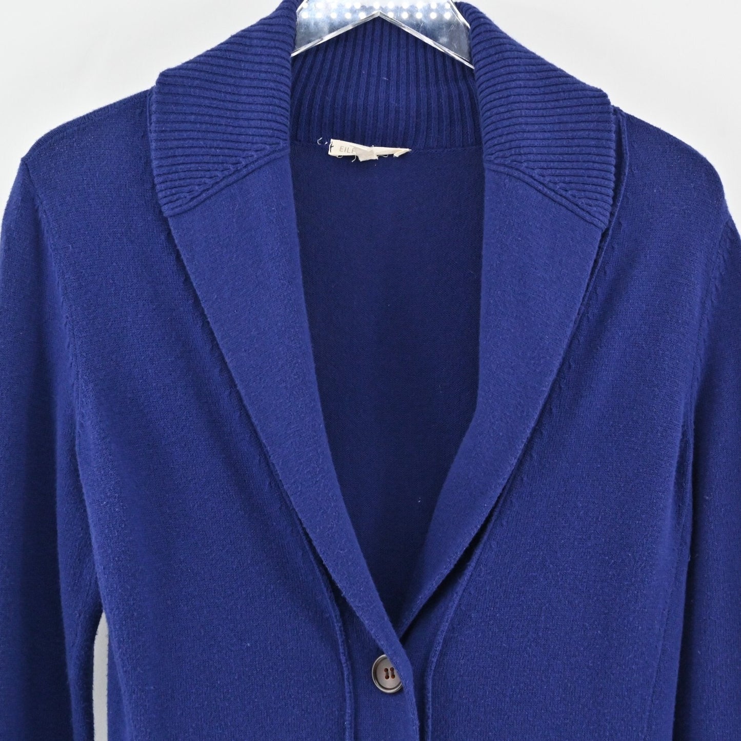 EILEEN FISHER Cardigan Sweater Womens Size XS Cotton Cashmere Blend Knit Blue