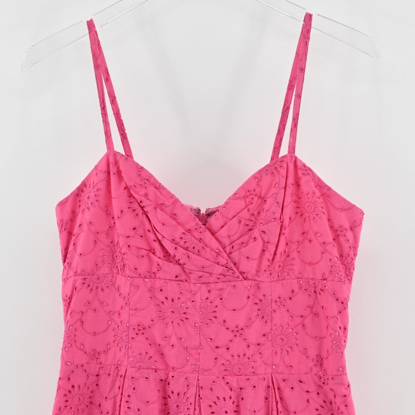 Vtg Lilly Pulitzer Pink Eyelet Dress Size 8 Sundress Summer Cotton White Label