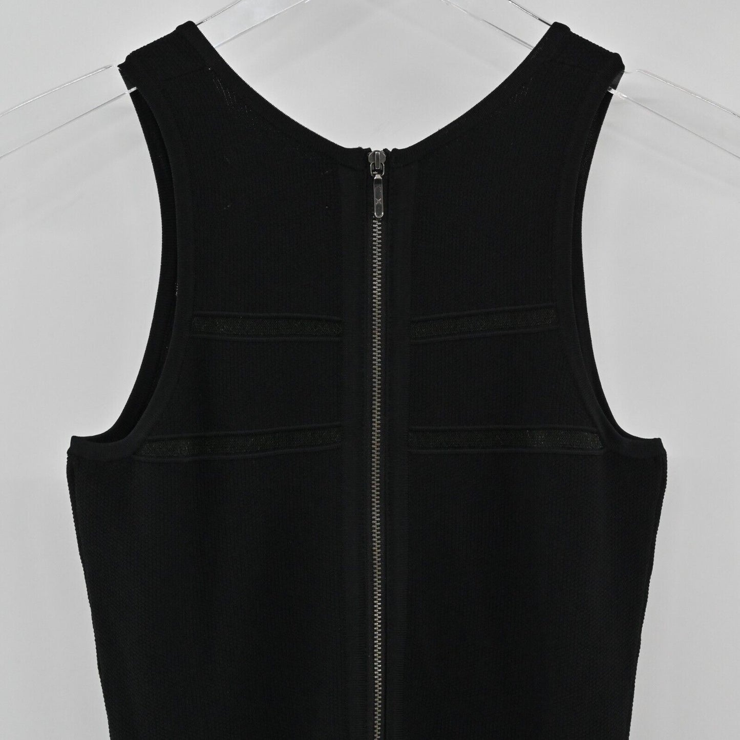 NICOLE MILLER Dress Womens Size S Black Ladder Lace Contrast Sleeveless Artelier