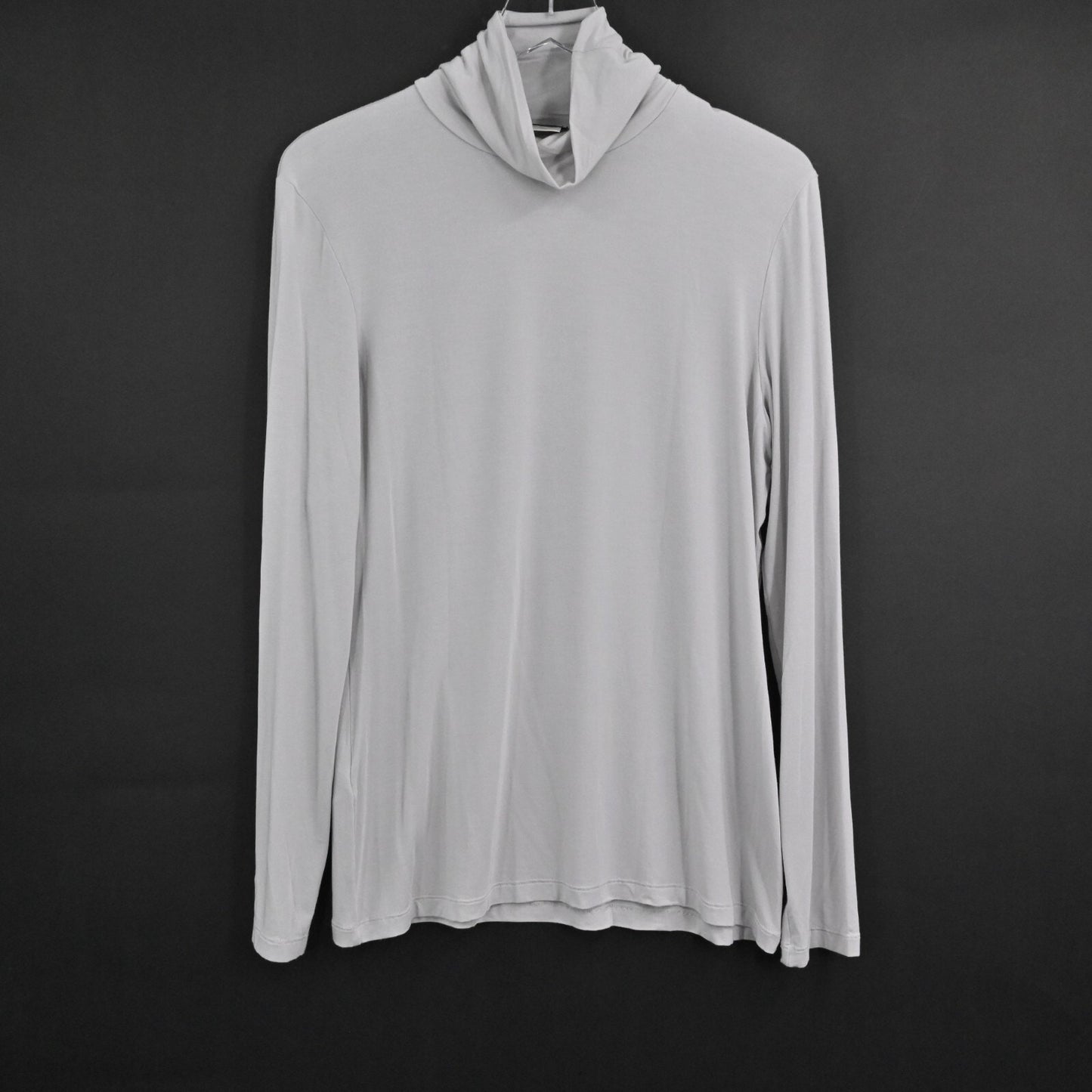 LES COPAINS Top Womens Size 48 Light Gray Stretch Long Sleeve Turtleneck Romamia