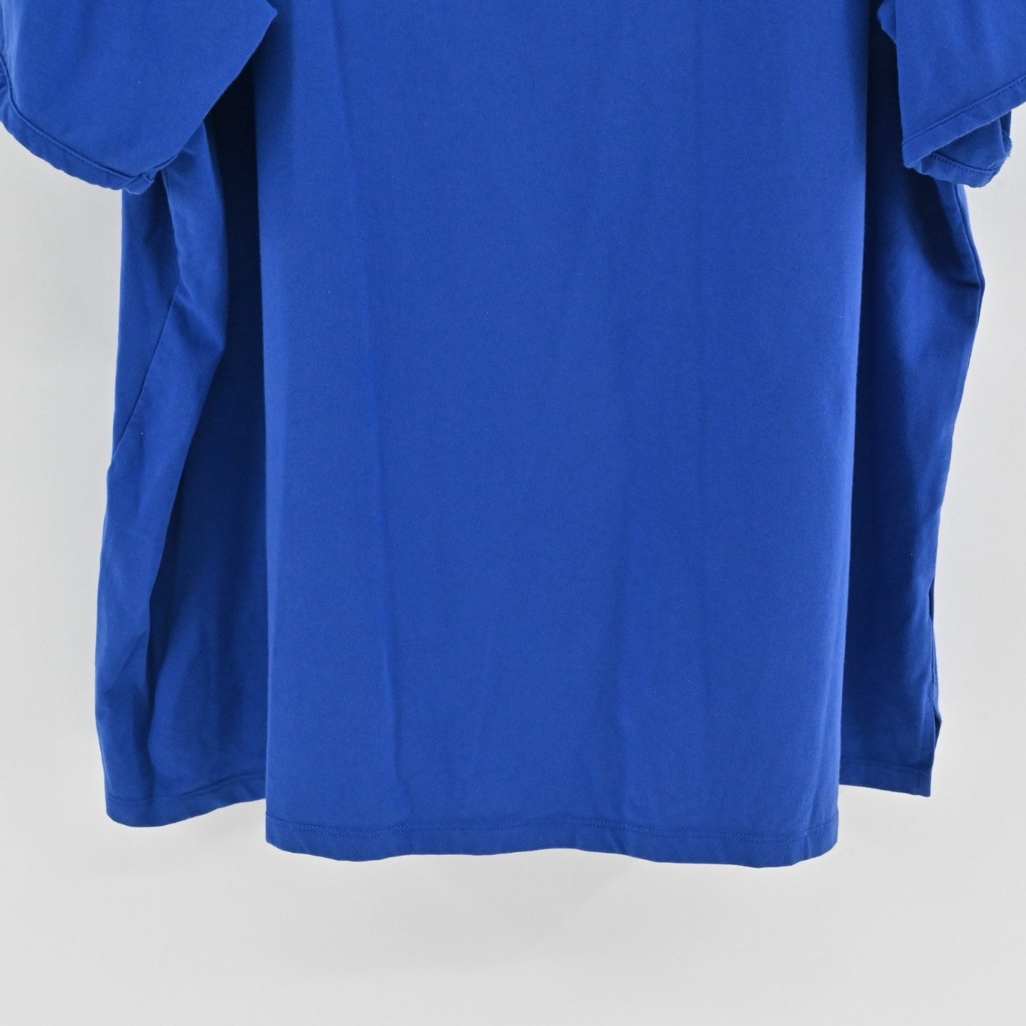 Quacker Factory Womens Lace Sleeve Knit Royal Blue Top Size 3X Faux Pearl Detail