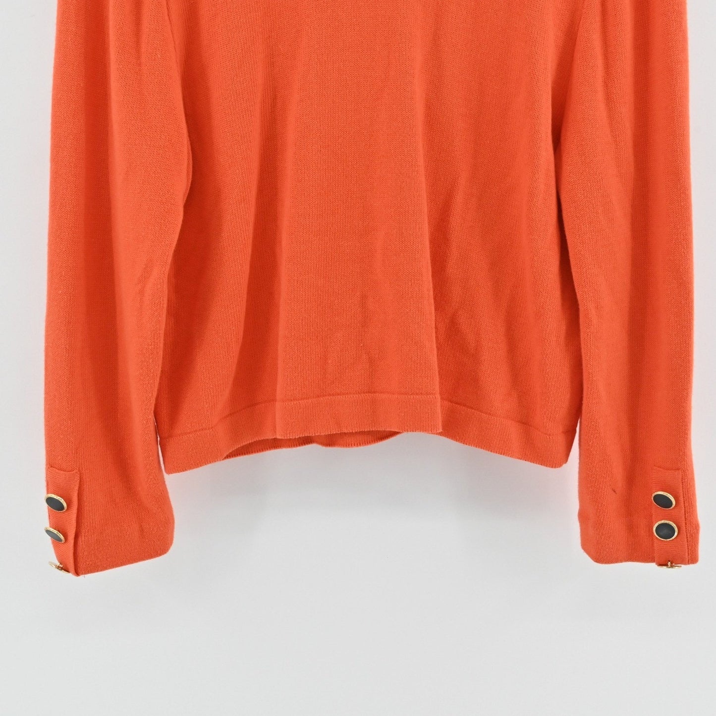 Vtg Laurel by Escada Womens Embroidered Cardigan Size 38 Orange Cotton Halloween