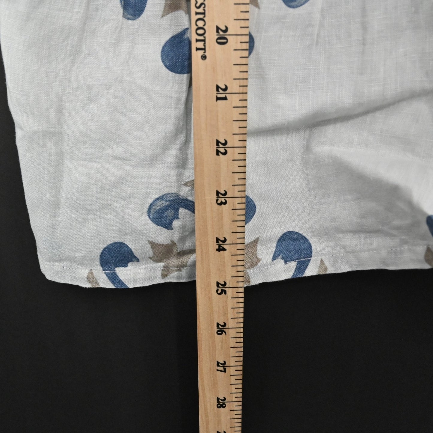MARIO ROMANO Womens Linen Top Size M Peplum White Blue Boho Italy Breathable