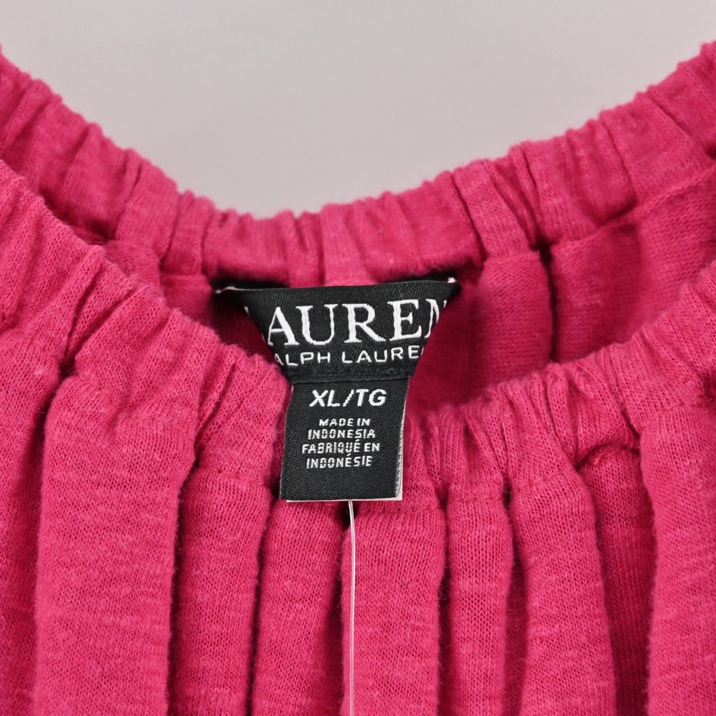 Ralph Lauren Womens Jersey Off Shoulder Pink Top Size XL Ruffle LRL Blouse NEW