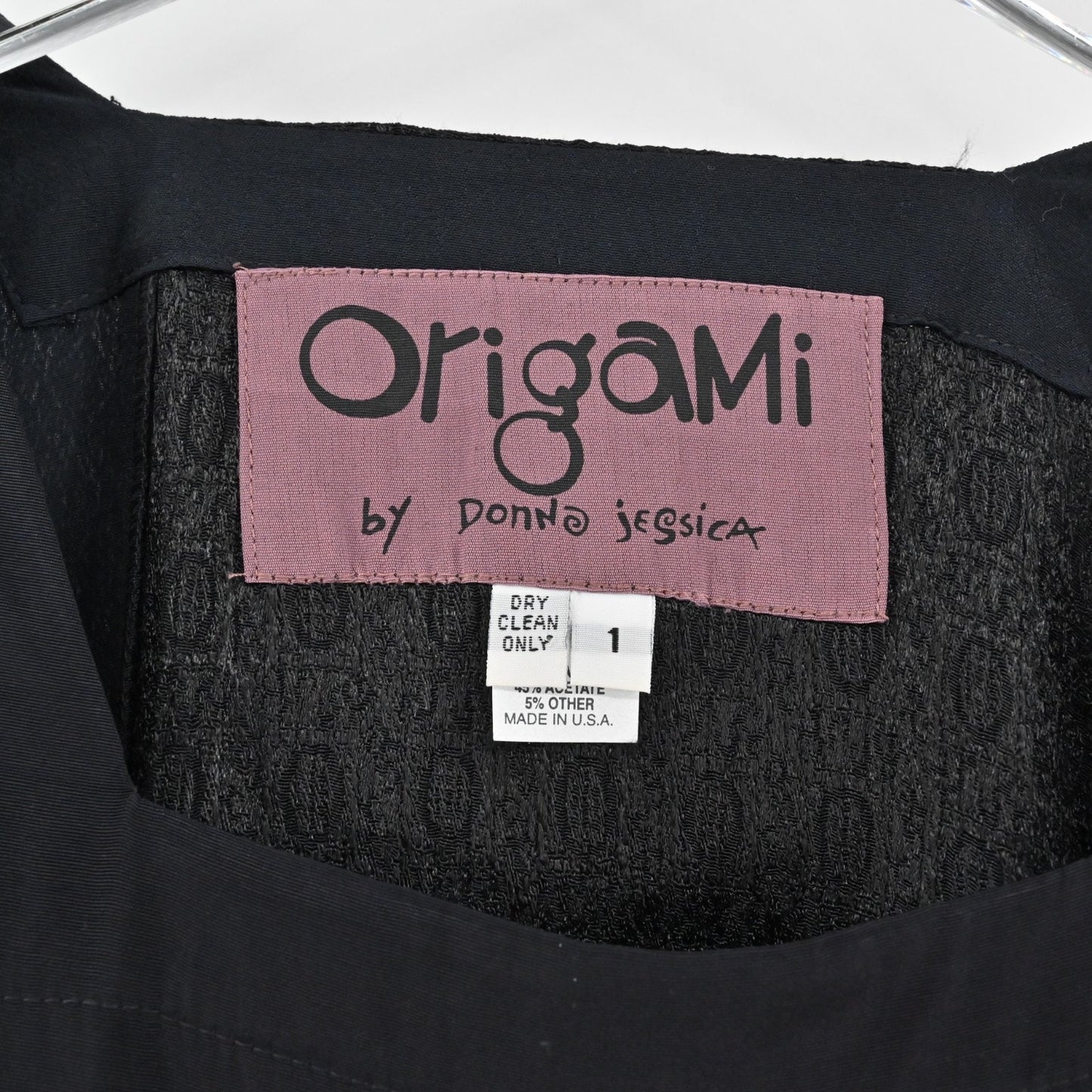 Origami Donna Jessica Black Asymmetric Top Womens Size 1 Art to Wear Lagenlook