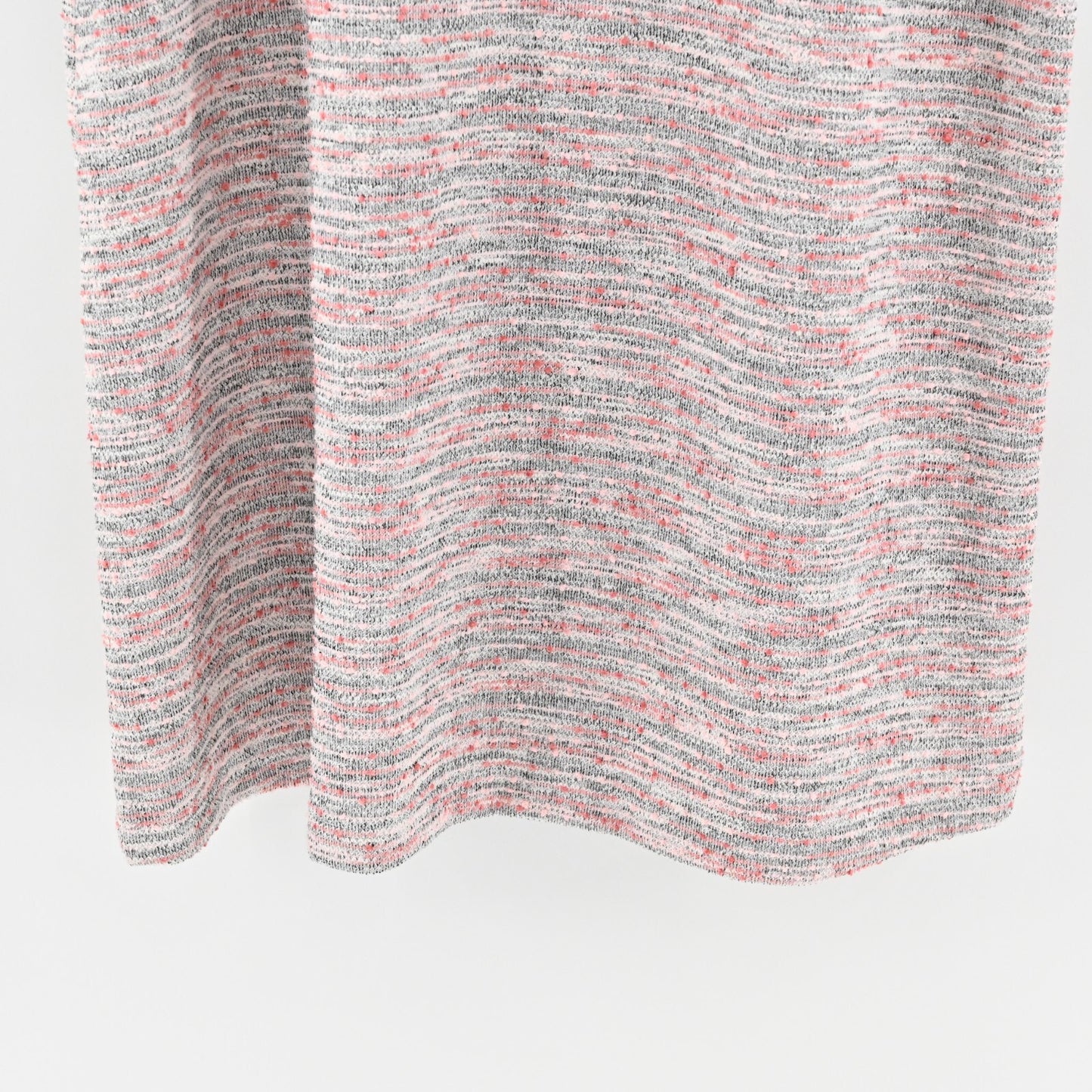 LOFT Dress Size 26 Pink White Textured Tweed Ruffle Sleeve Relaxed Shift NEW