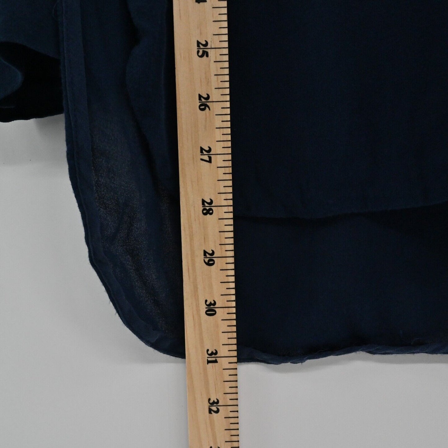 VINCE Top Womens Sz XS Long Sleeve Dark Navy Blue Split Neck Lightweight Blouse