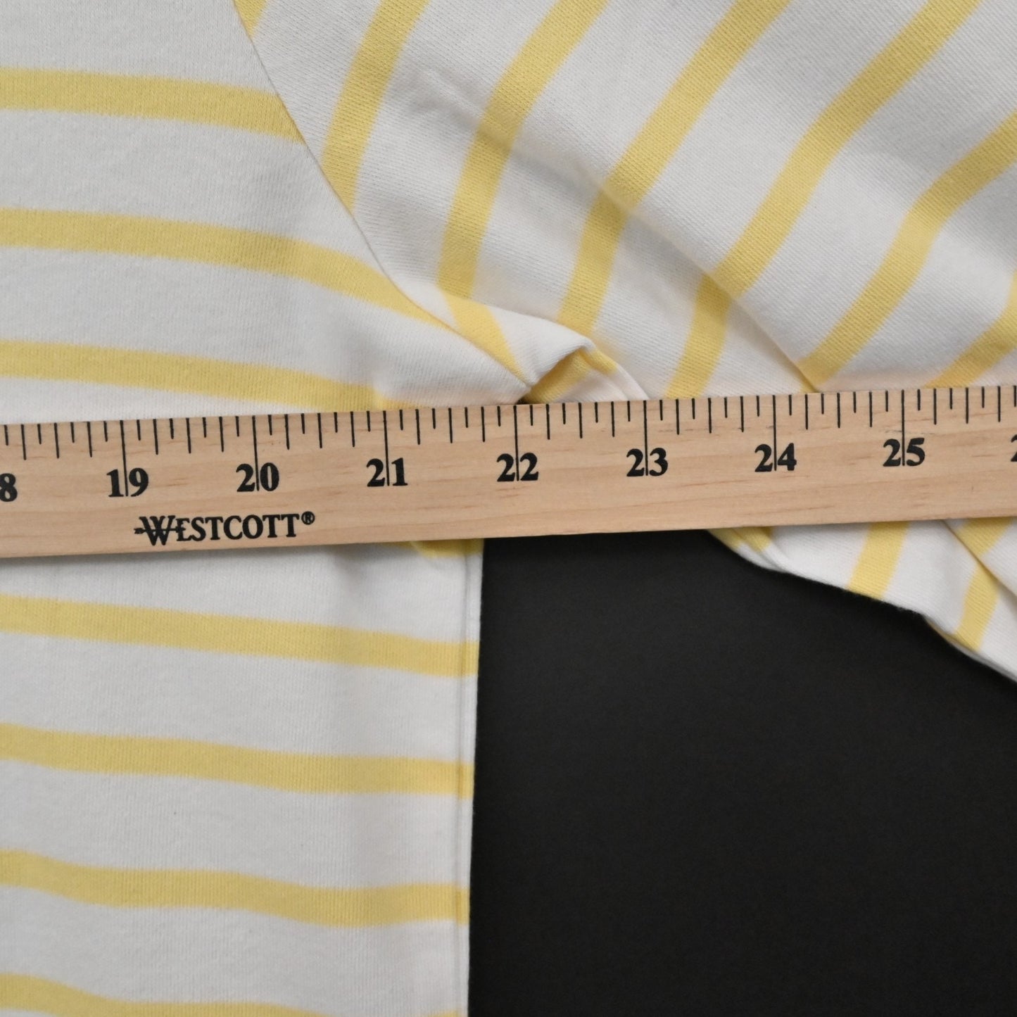 Quacker Factory Womens Sequin Butterfly Top Size S Yellow White Stripe Knit NEW