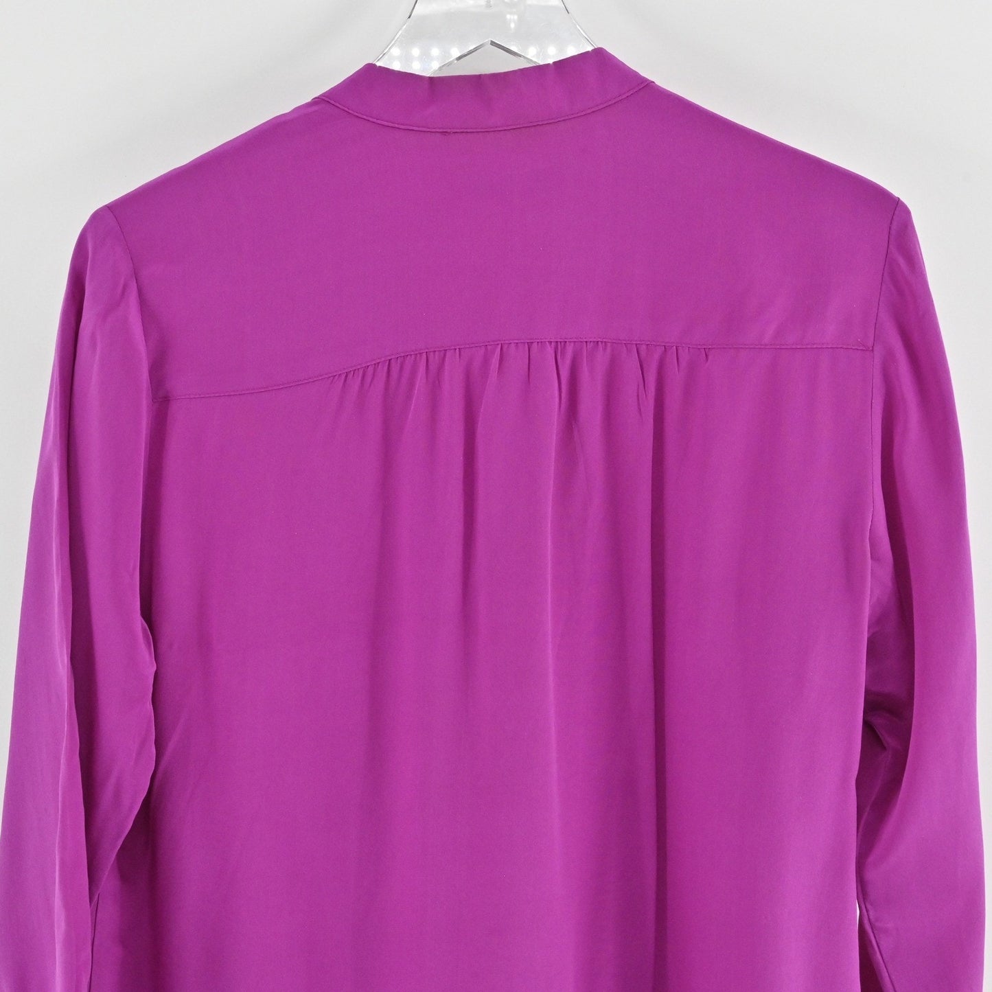 Amanda Uprichard Womens Silk Dress S Purple Vibrant Elegant V Neck Long Sleeve