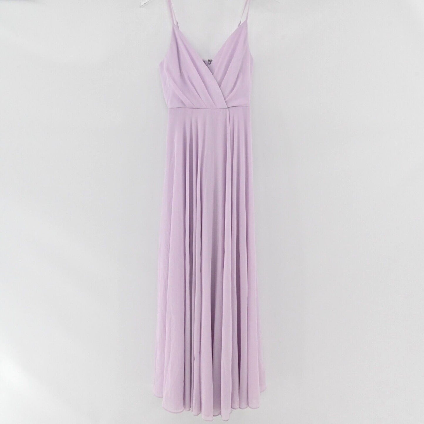 LULUS About Love Maxi Dress Size S Lavender Chiffon Spaghetti Strap All Gown